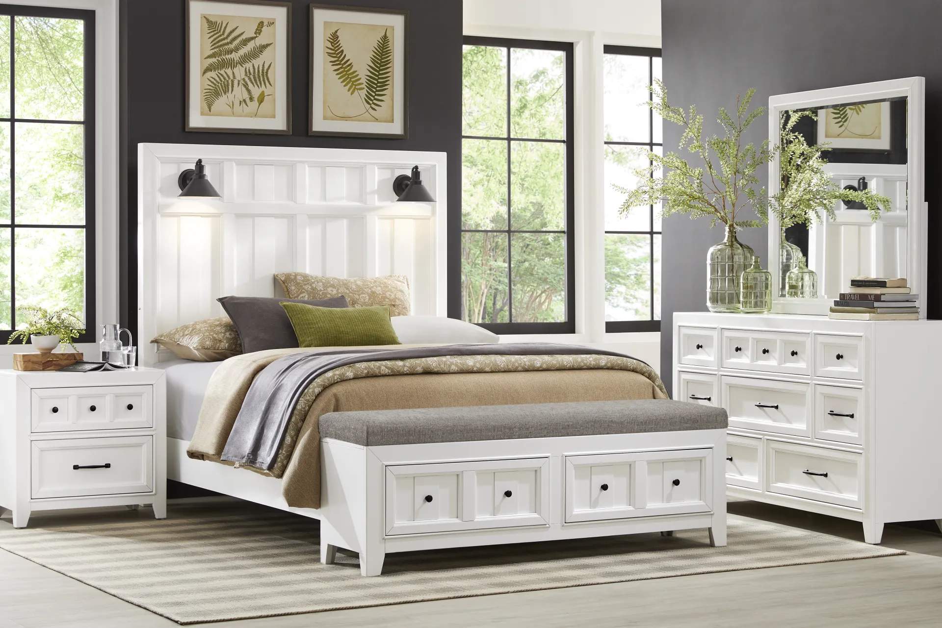 Owings Mill White 5 Pc King Storage Bedroom - Image 1