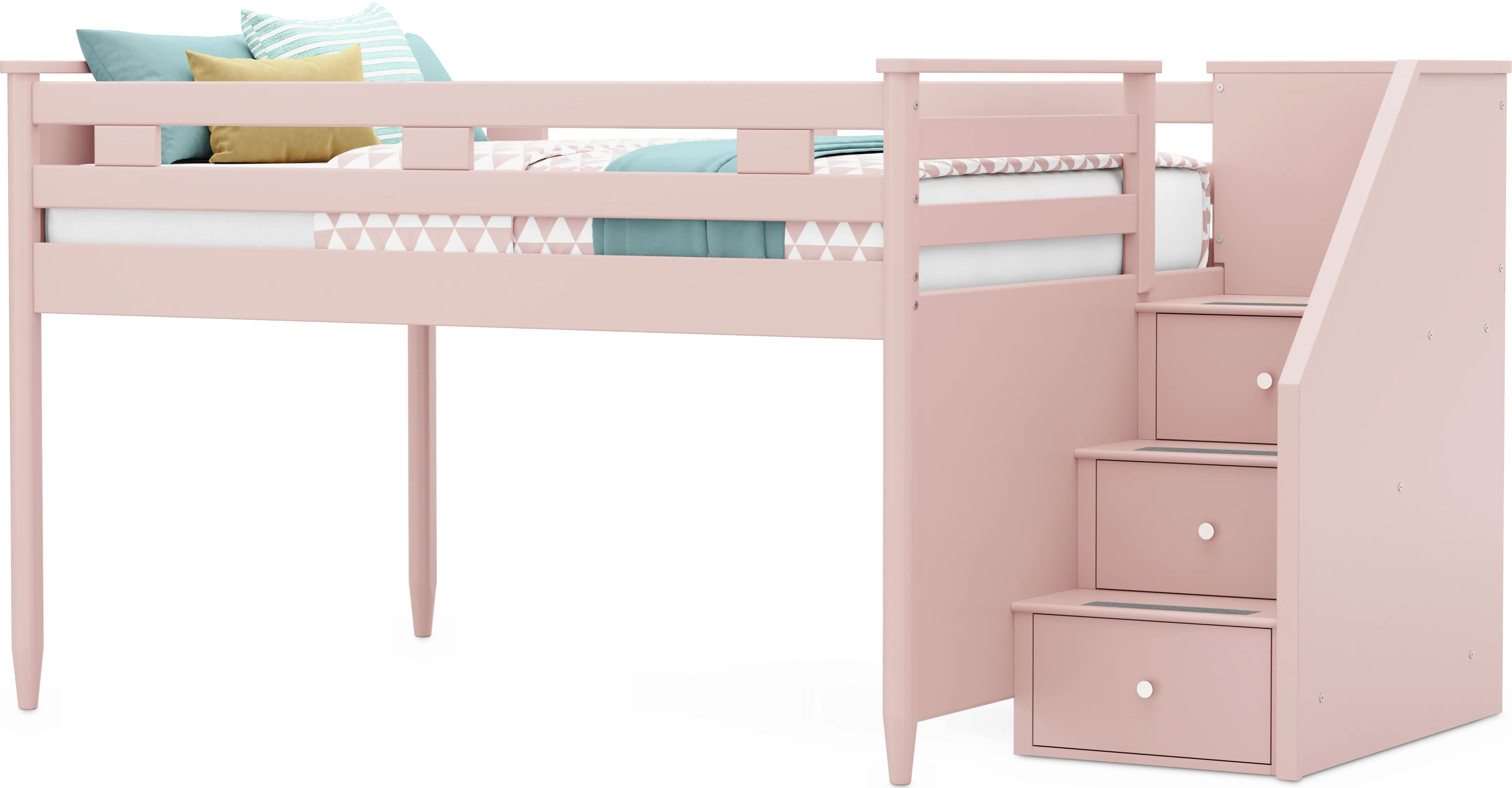 Kids Modern Colors Pink Full Step Loft - Thumbnail - Image 1