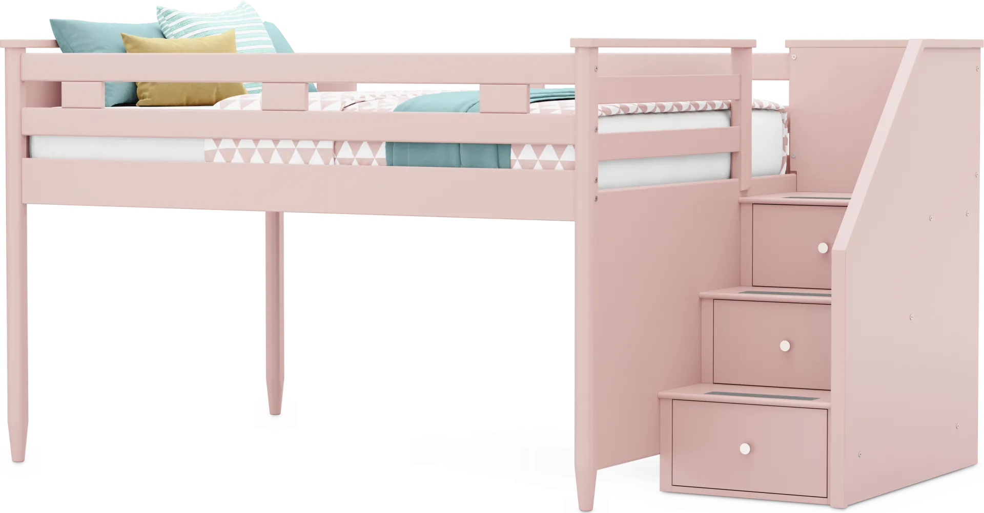 Kids Modern Colors Pink Full Step Loft - Image 1