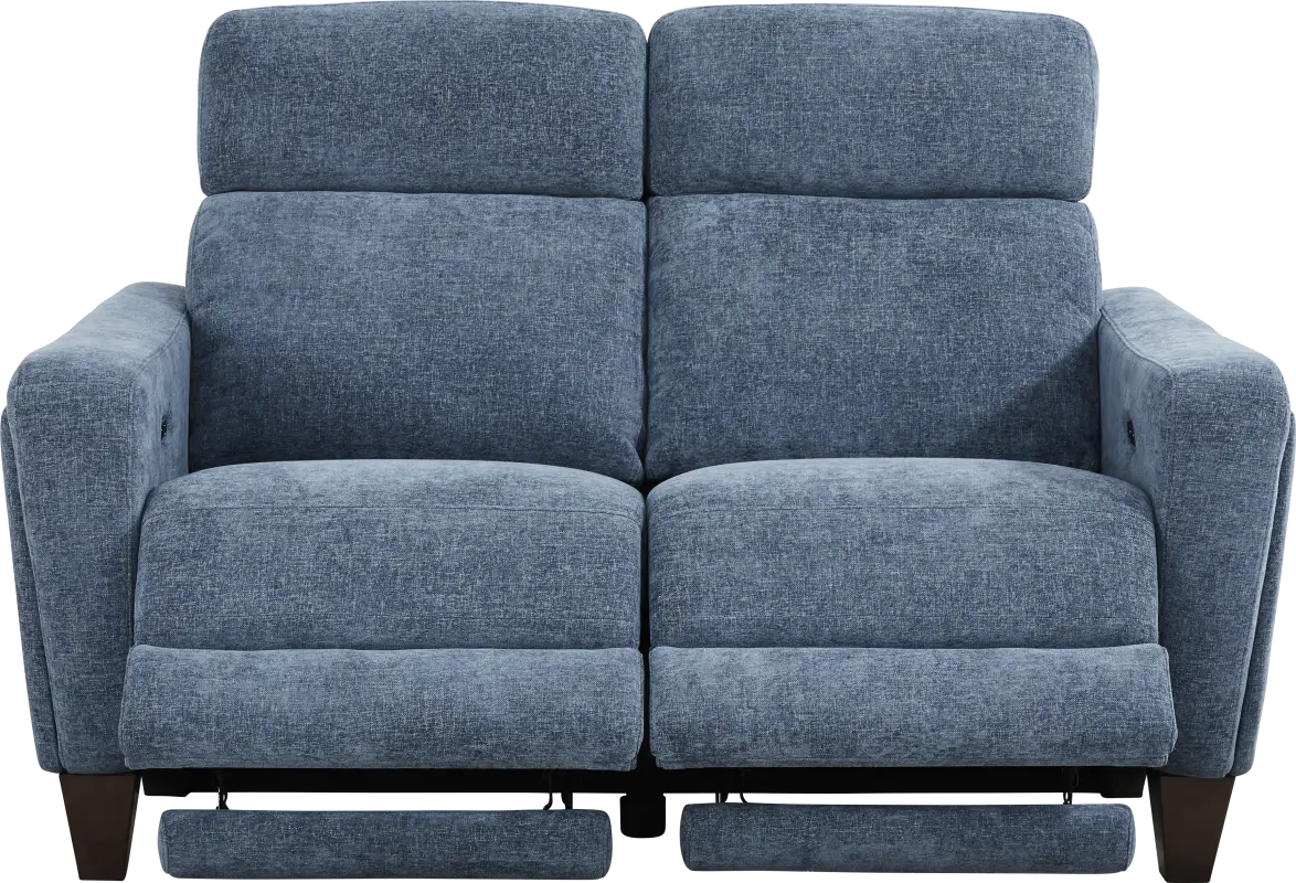 Ferguson Denim Dual Power Reclining Loveseat