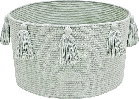 Kids New Tassels Blue/Sage Basket - Thumbnail - Image 1