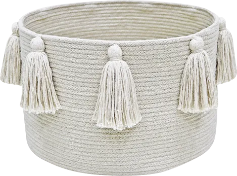 Kids New Tassels Natural Basket - Thumbnail - Image 1