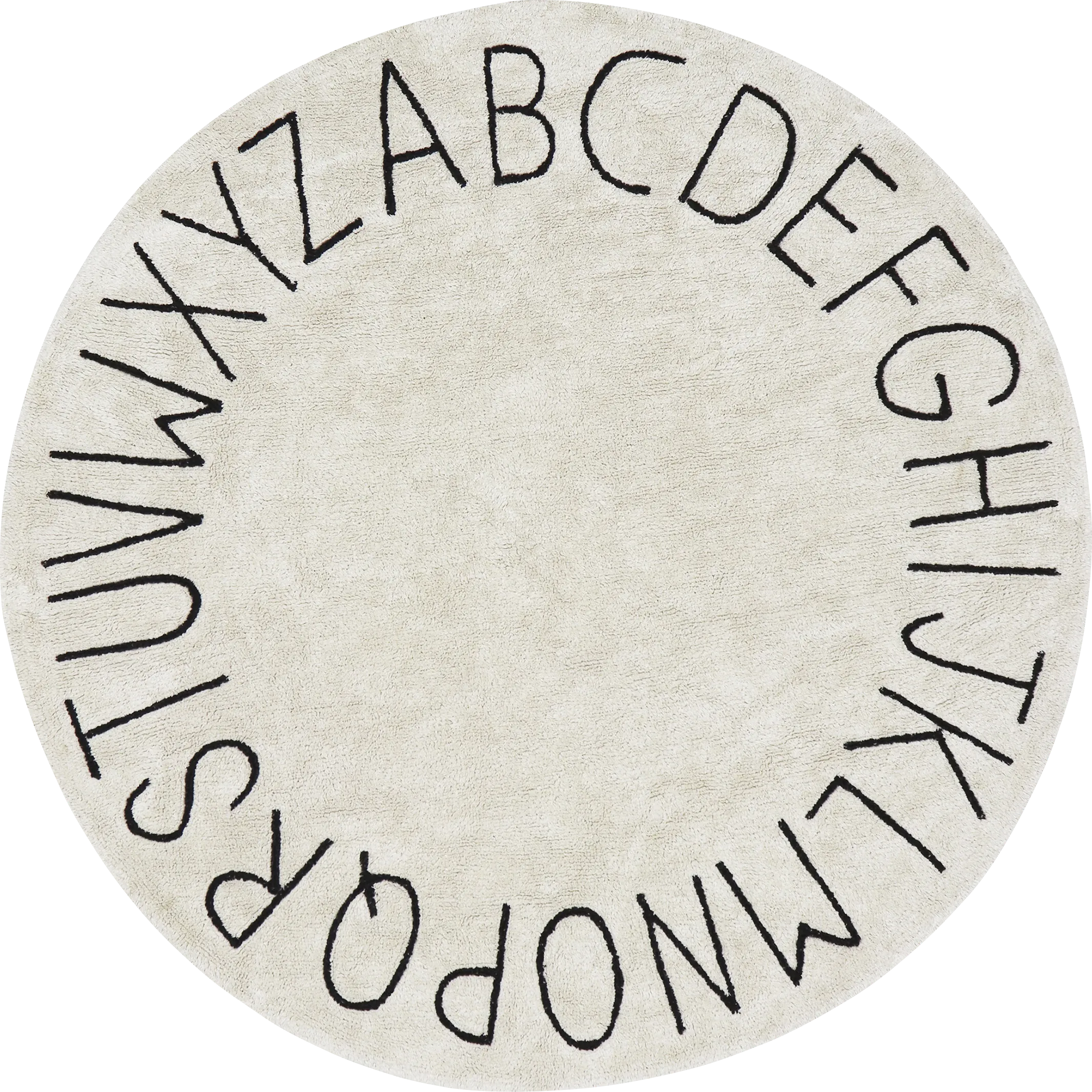 Kids ABCs Natural 6'7 Machine Washable Round Rug - Thumbnail - Image 1