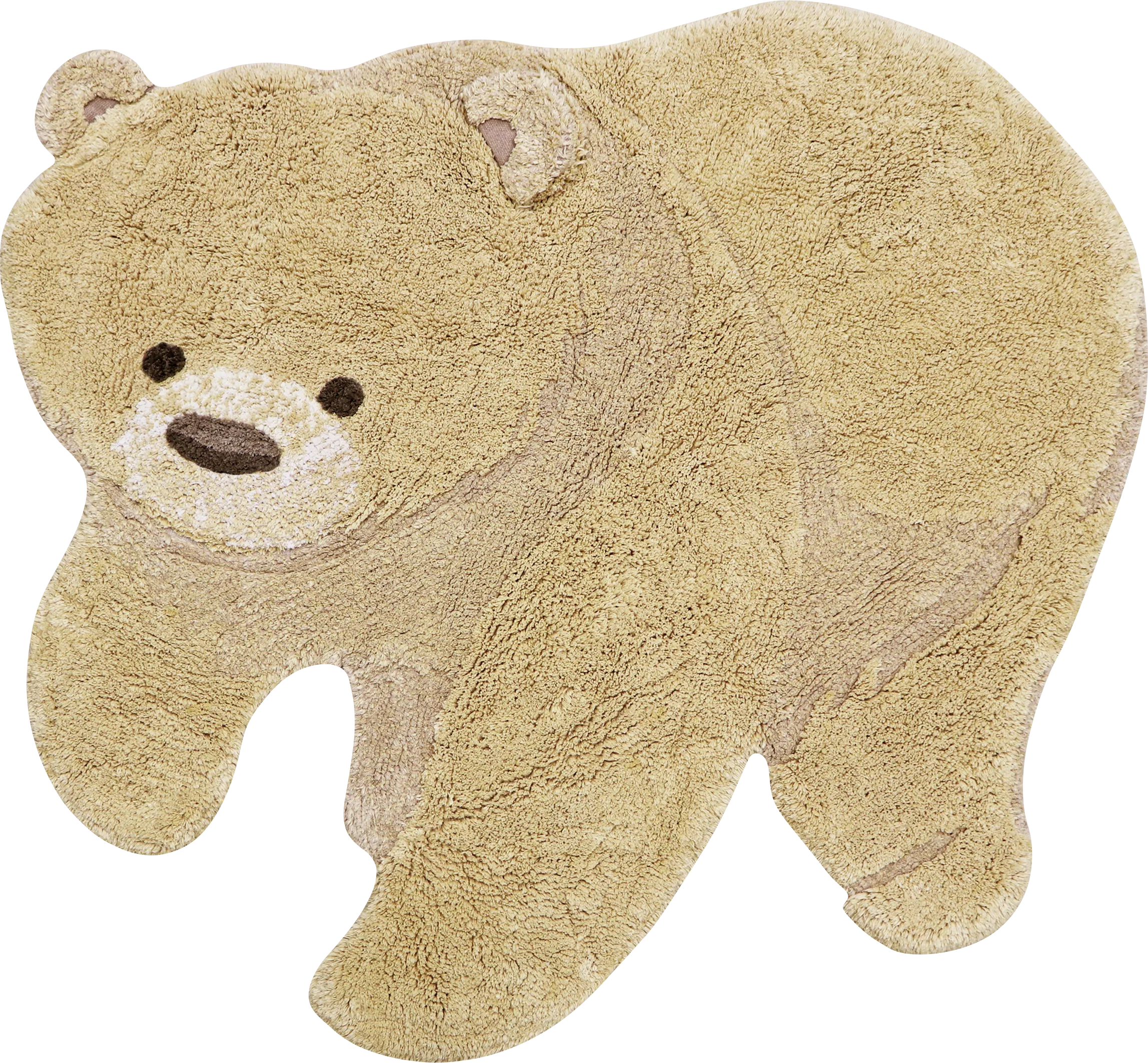 Kids Bear Brown 4' x 4'1 Machine Washable Rug - Thumbnail - Image 1