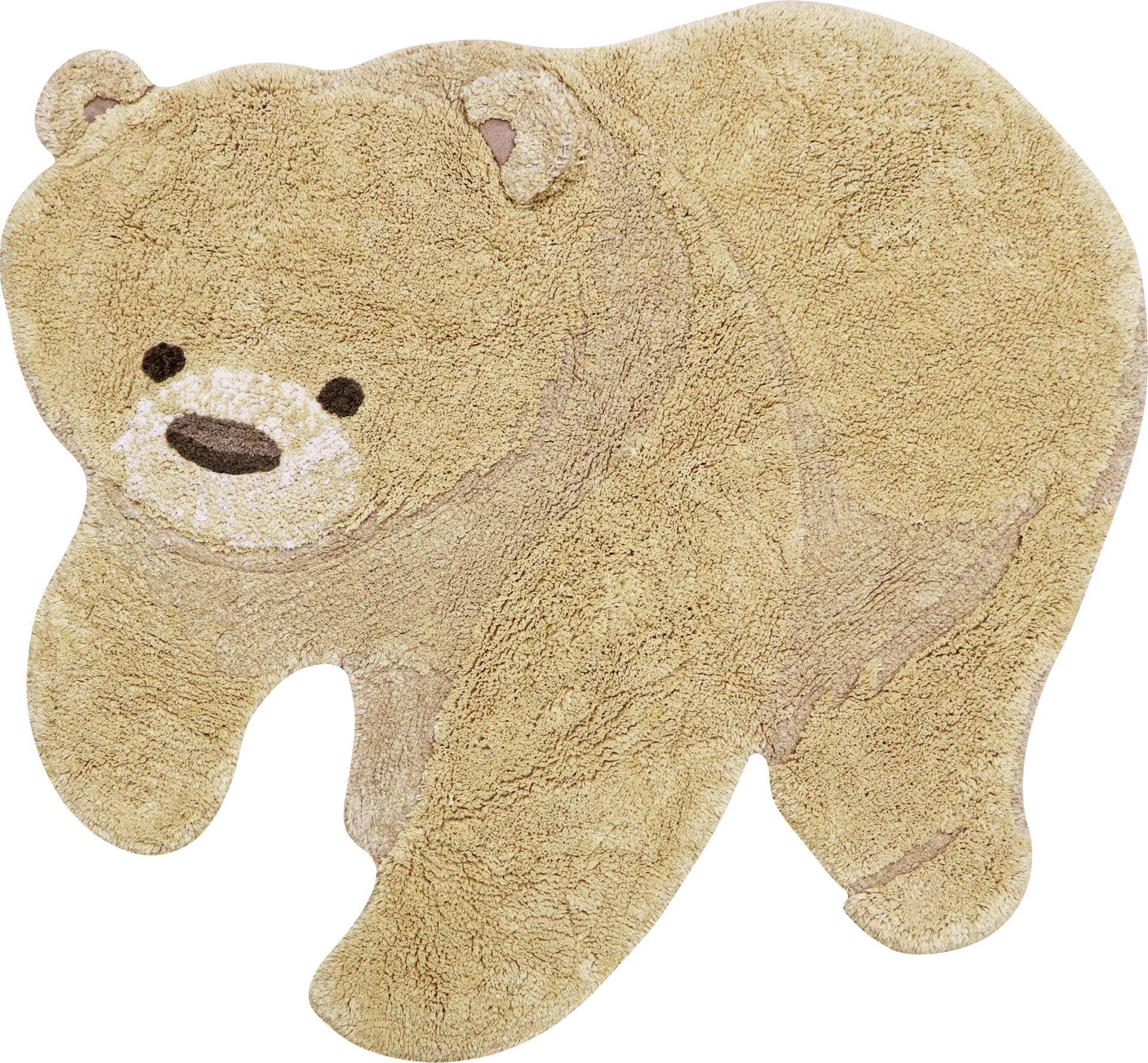 Kids Bear Brown 4' x 4'1 Machine Washable Rug - Image 1