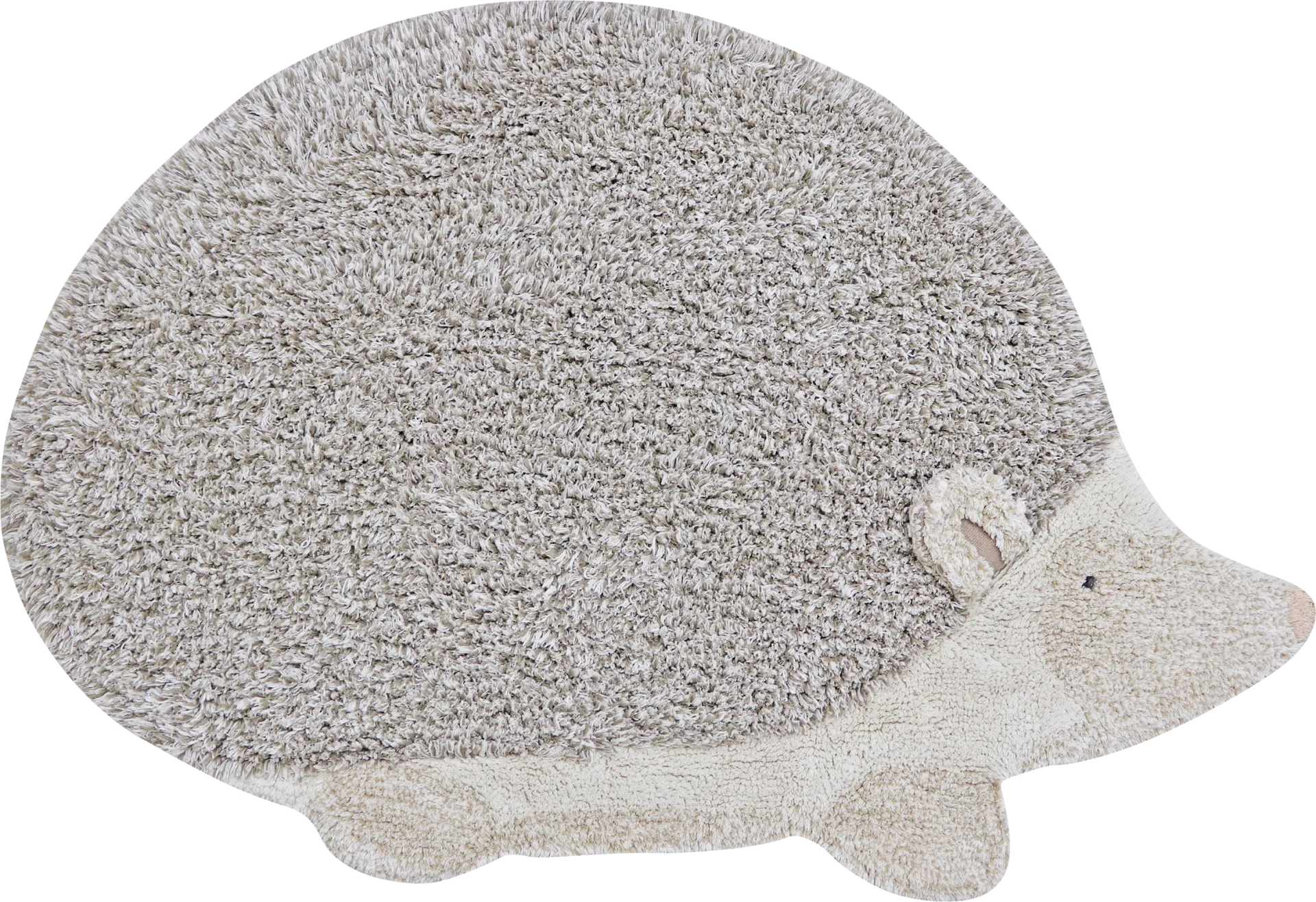 Kids Natural 3' x 4'3 Hedgehog Machine Washable Rug - Image 1