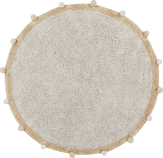 Kids Bubbly Natural/Honey 4' Machine Washable Round Rug - Thumbnail - Image 1