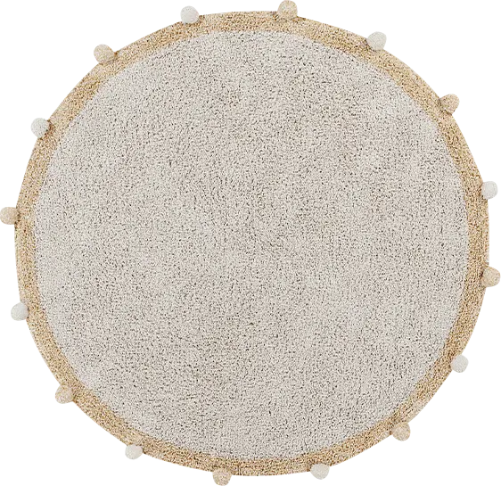 Kids Bubbly Natural/Honey 4' Machine Washable Round Rug