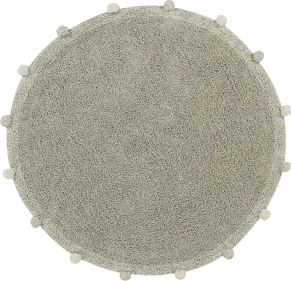 Kids Bubbly Olive 4' Machine Washable Round Rug