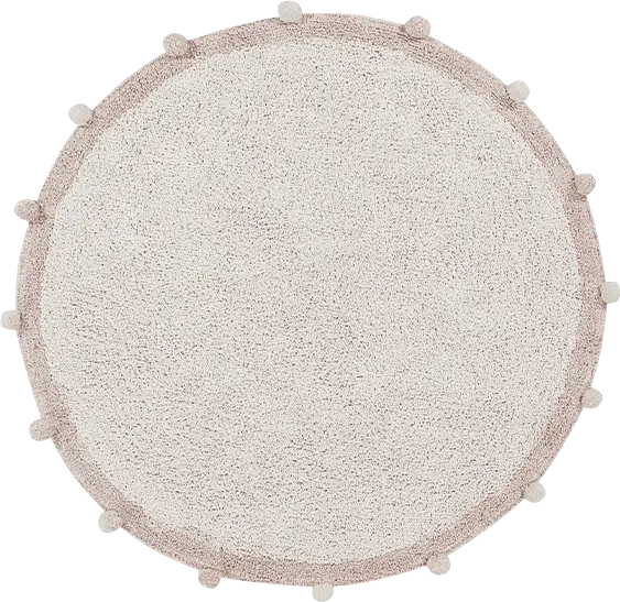 Kids Bubbly Natural 4' Machine Washable Round Rug