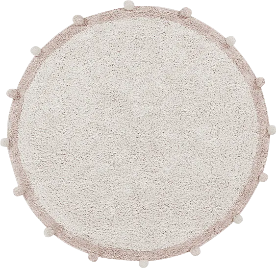 Kids Bubbly Natural 4' Machine Washable Round Rug - Image 1