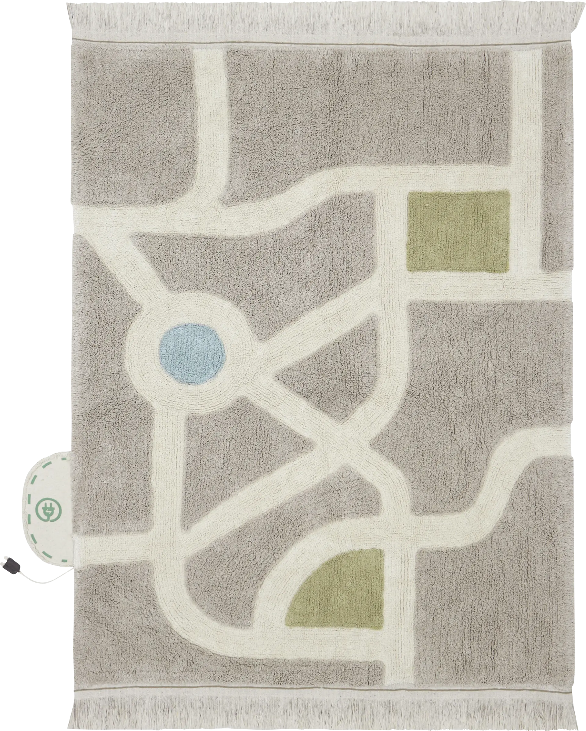 Kids Eco-City Beige 4' x 5'7 Machine Washable Rug