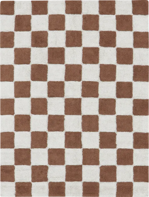 Kids Kitchen Tiles Brown 4' x 5'3 Machine Washable Rug - Image 1