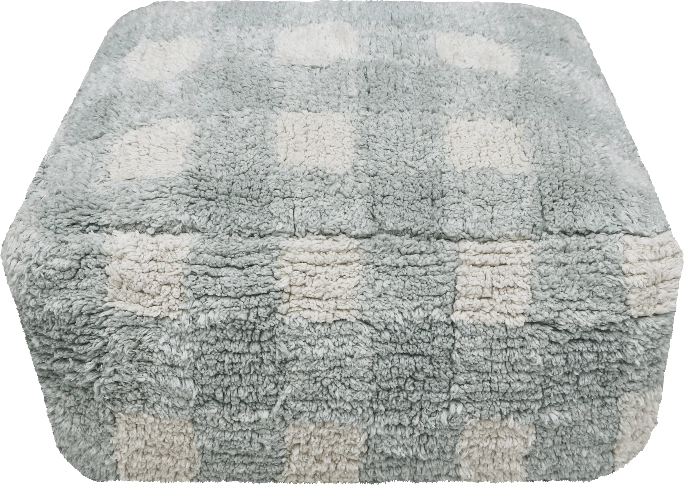 Kids Vichy Blue/Sage Pouf - Thumbnail - Image 1