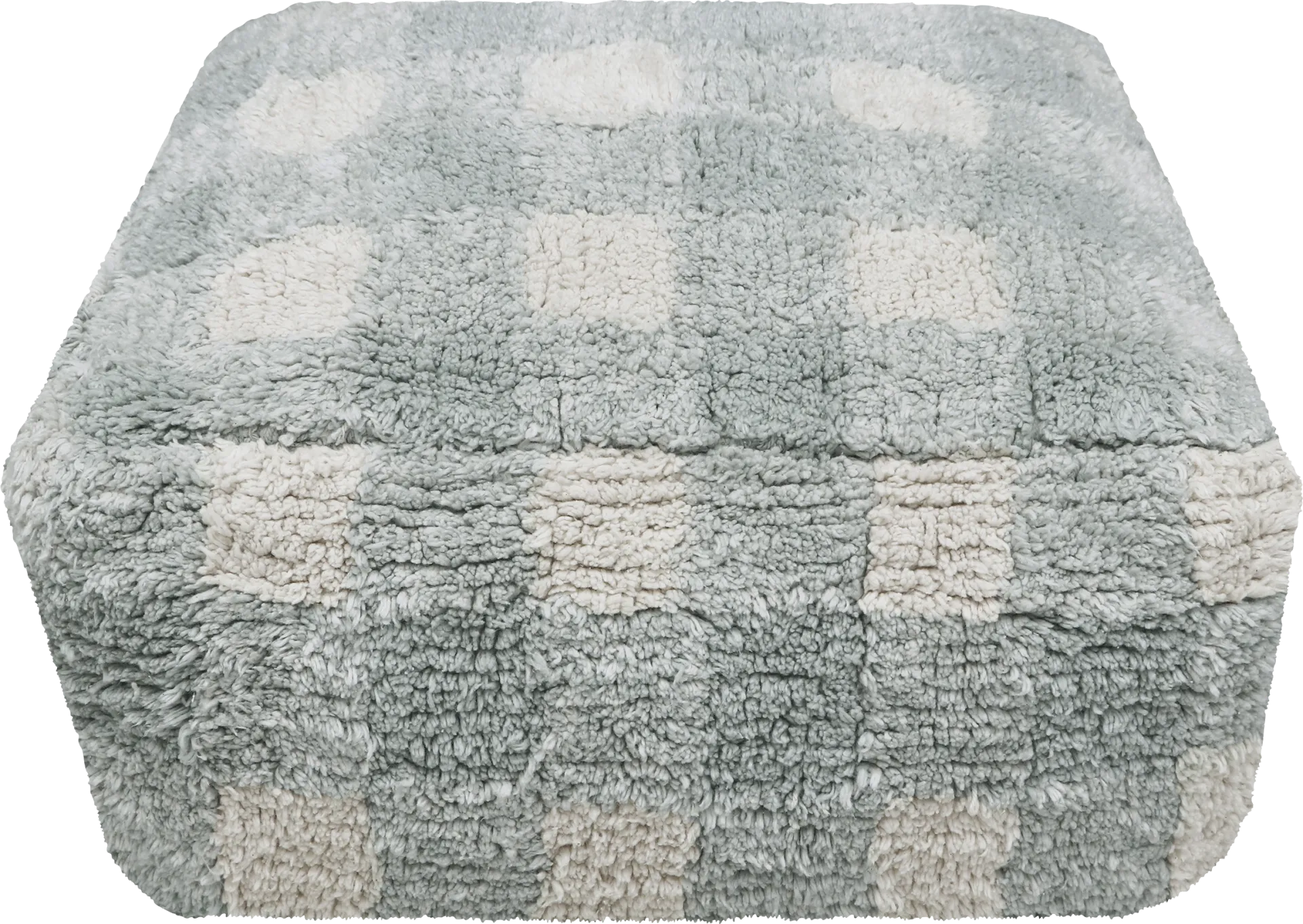 Kids Vichy Blue/Sage Pouf - Image 1
