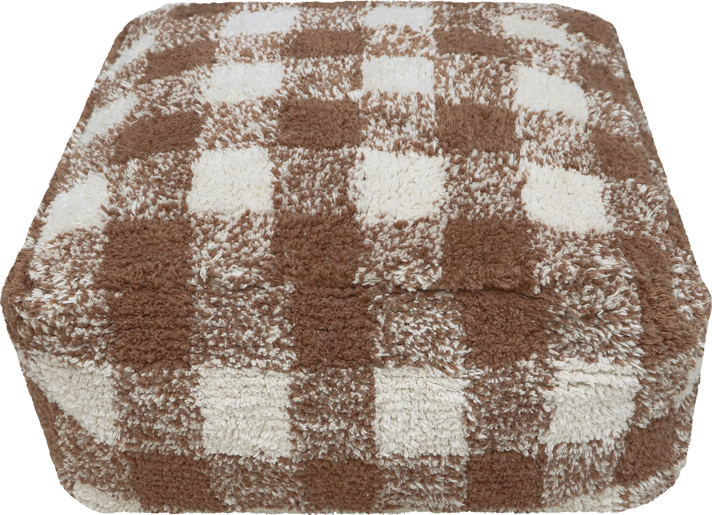 Kids Vichy Brown Pouf - Thumbnail - Image 1
