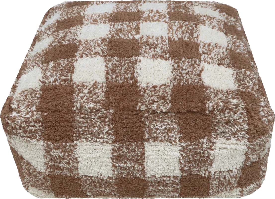 Kids Vichy Brown Pouf