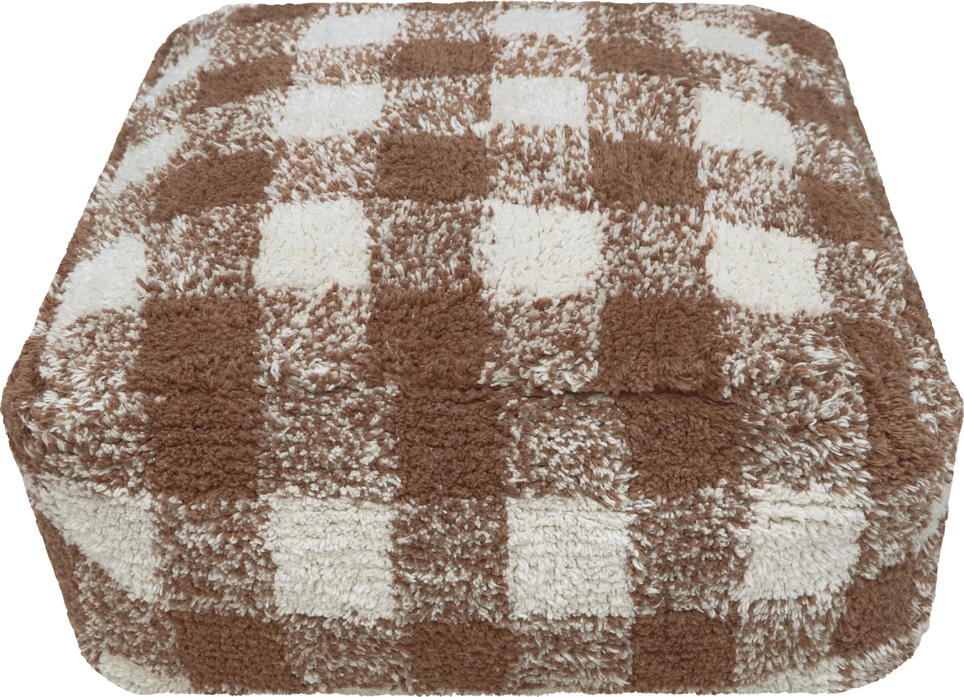 Kids Vichy Brown Pouf - Image 1