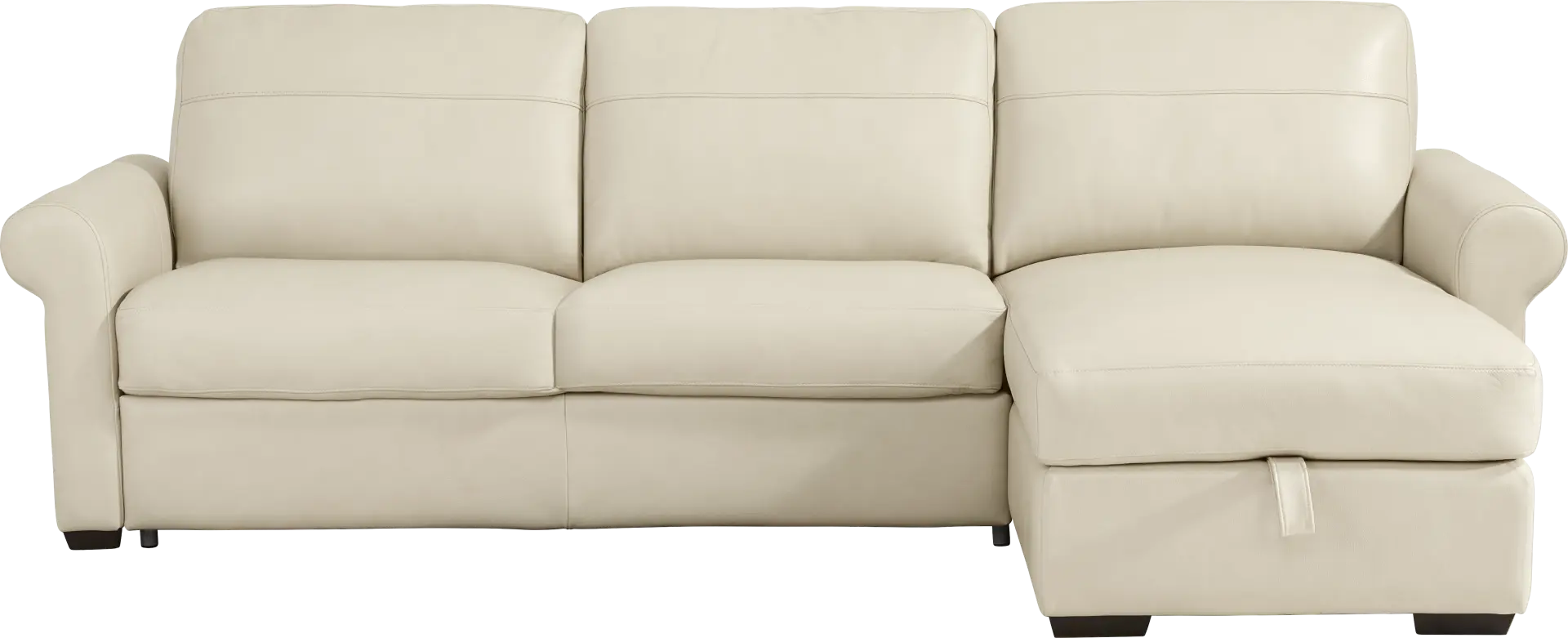 Parker Cream Leather 2 Pc Sleeper Sectional