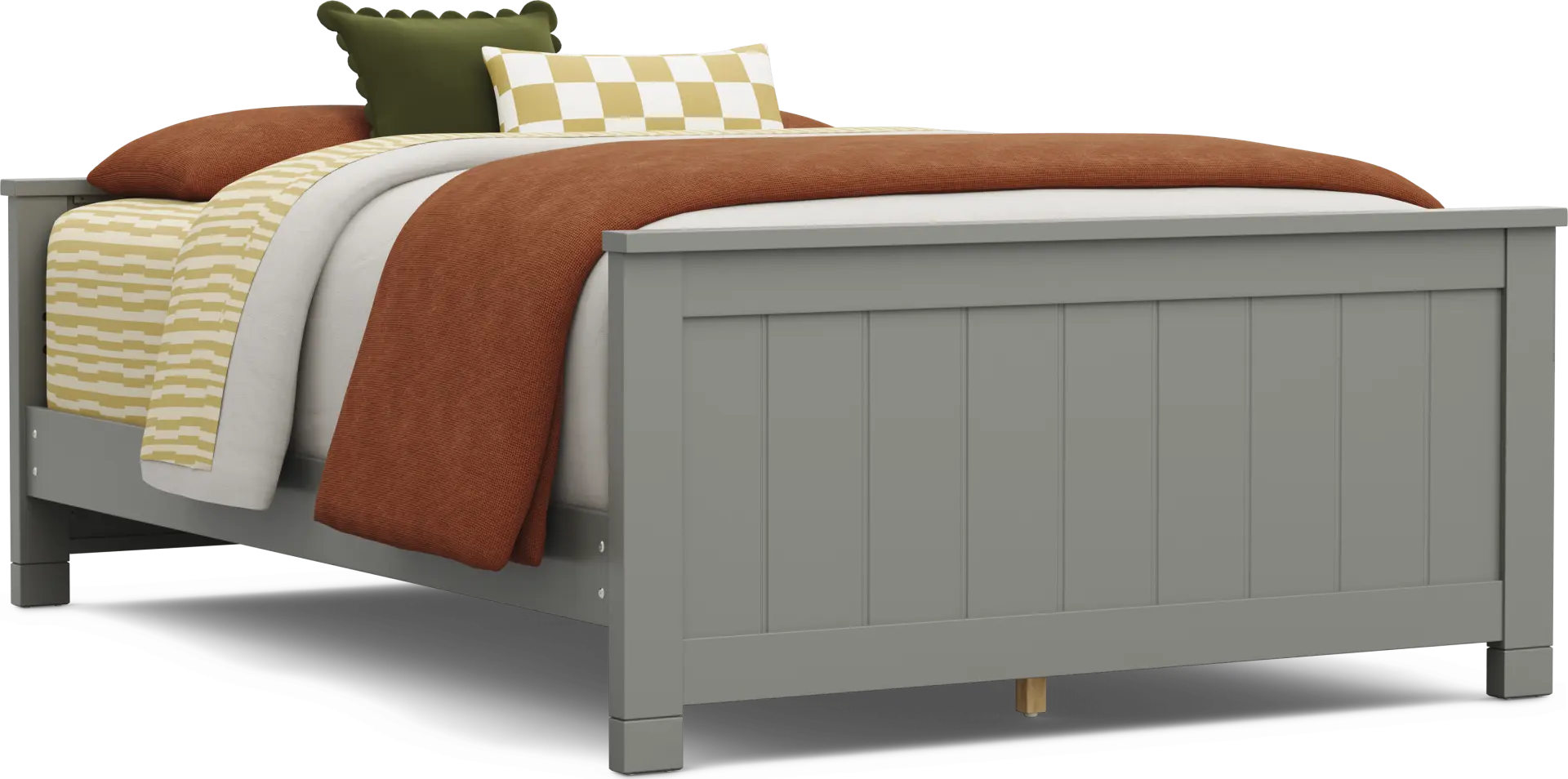 Kids Cottage Colors 2.0 Gray Full Low Profile Bed
