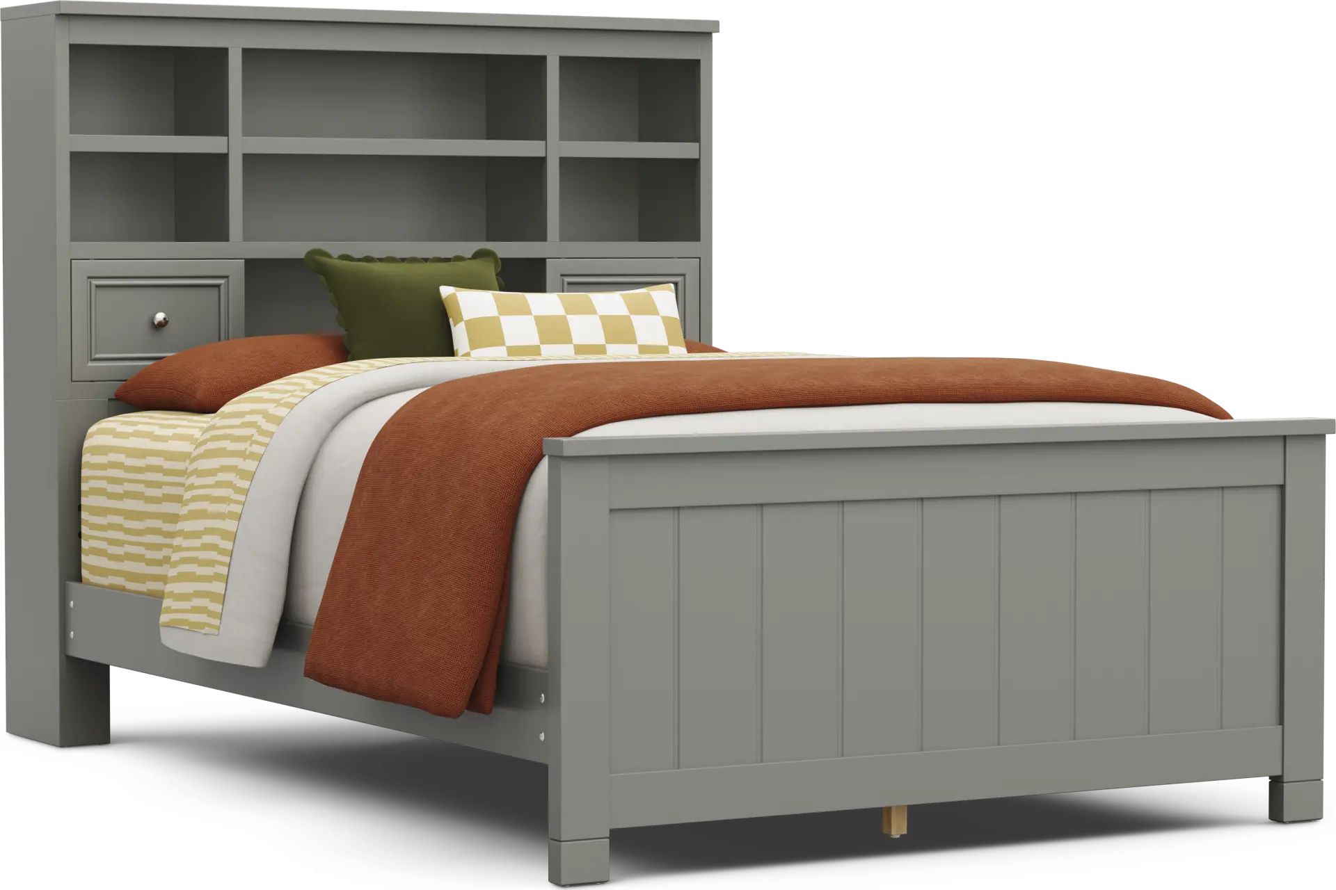 Kids Cottage Colors 2.0 Gray Full Bookcase Bed
