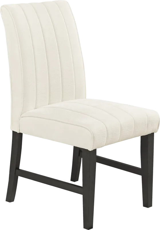 Kendall White Side Chair with Black Legs