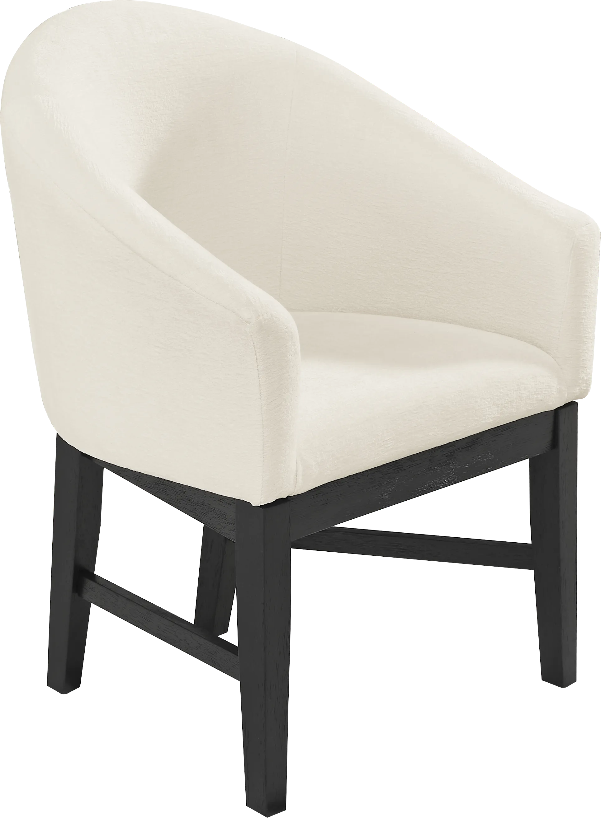 Kendall White Arm Chair with Black Legs - Thumbnail - Image 1