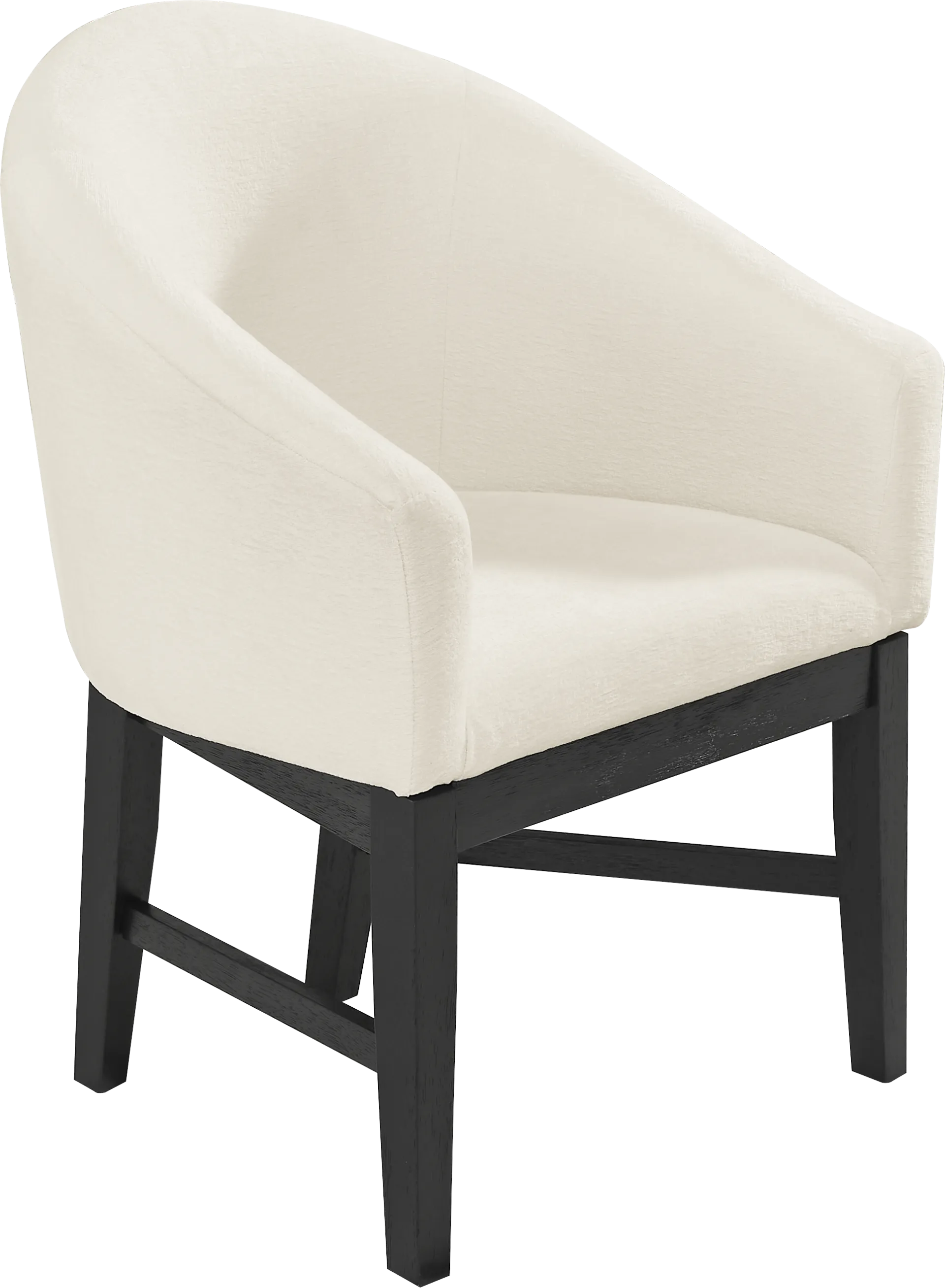 Kendall White Arm Chair with Black Legs - Image 2