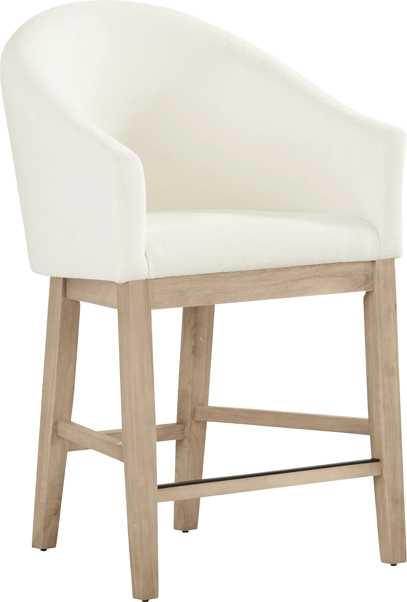 Kendall White Counter Height Stool with Natural Legs