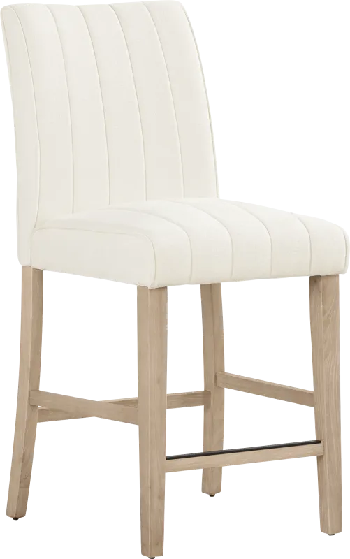 Kendall White Counter Height Stool with Natural Legs