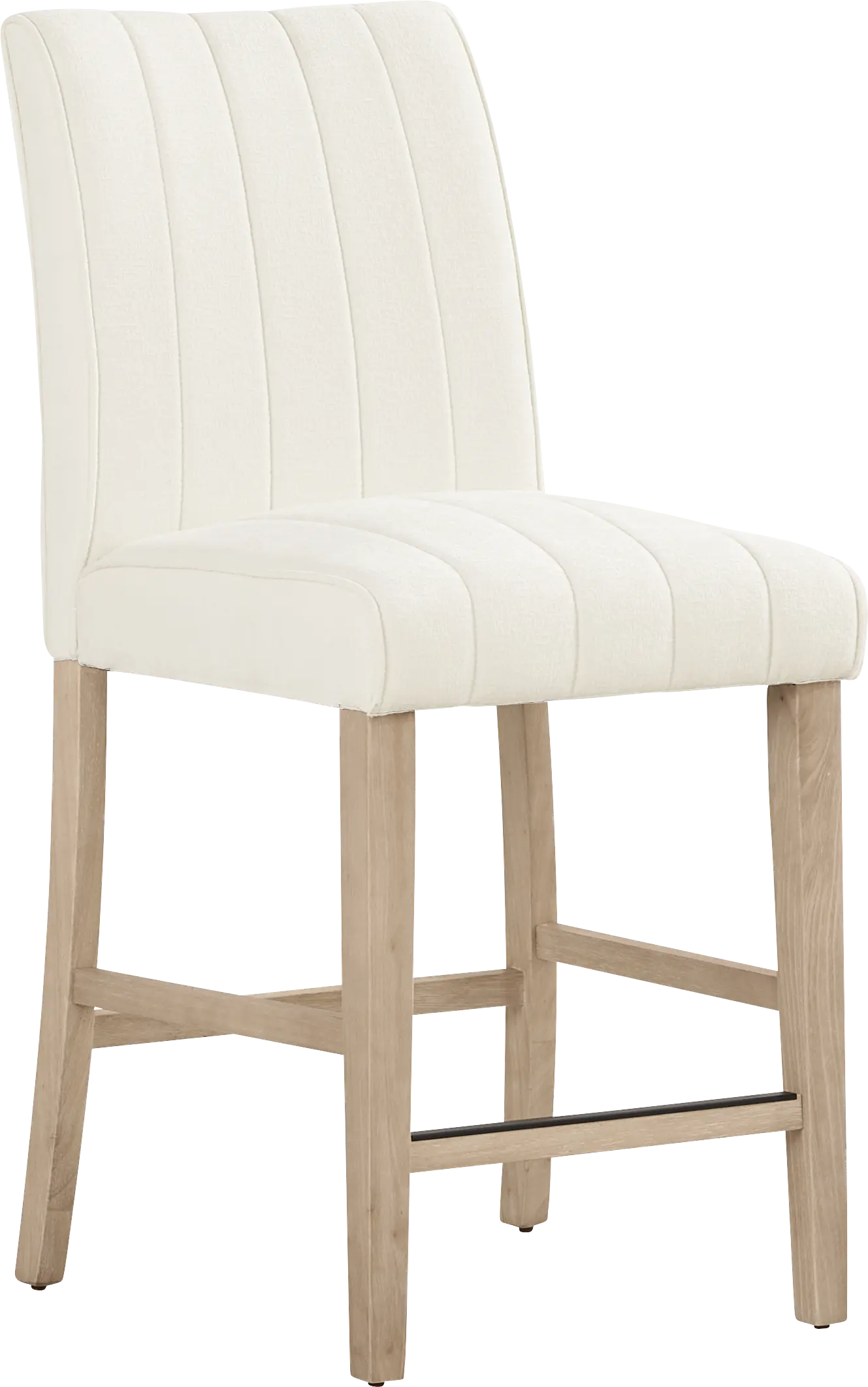 Kendall White Counter Height Stool with Natural Legs