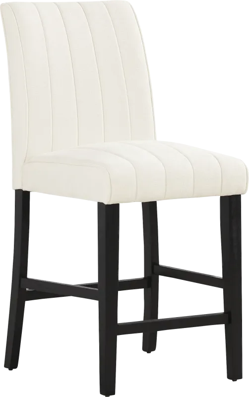 Kendall White Counter Height Stool with Black Legs