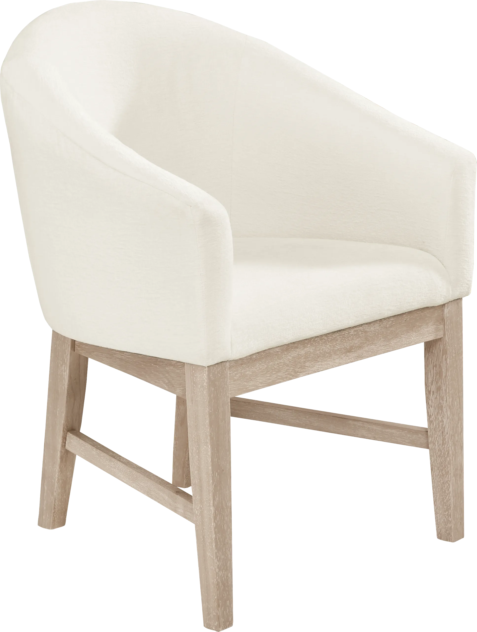 Kendall White Arm Chair with Natural Legs - Thumbnail - Image 1