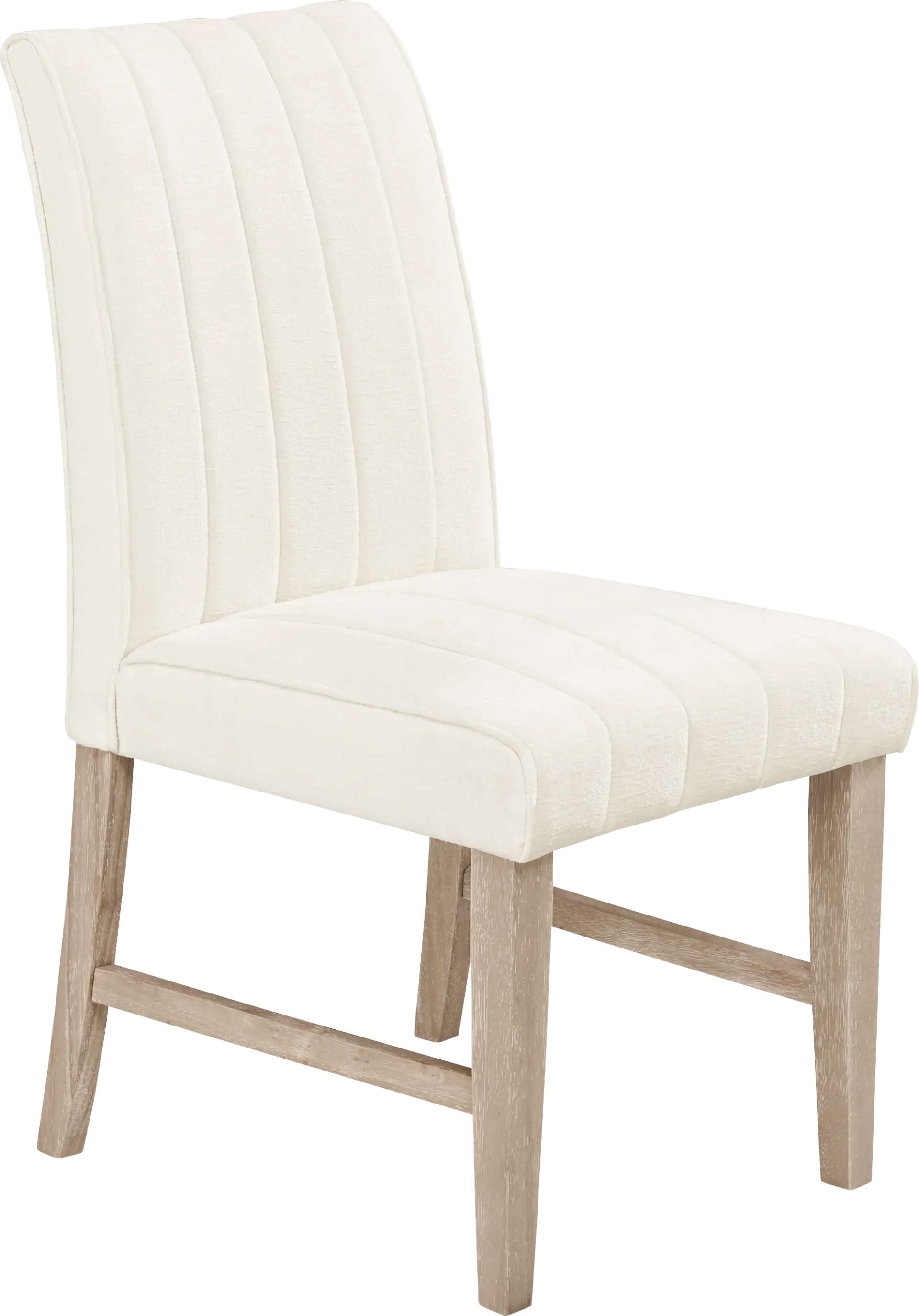 Kendall White Side Chair with Natural Legs