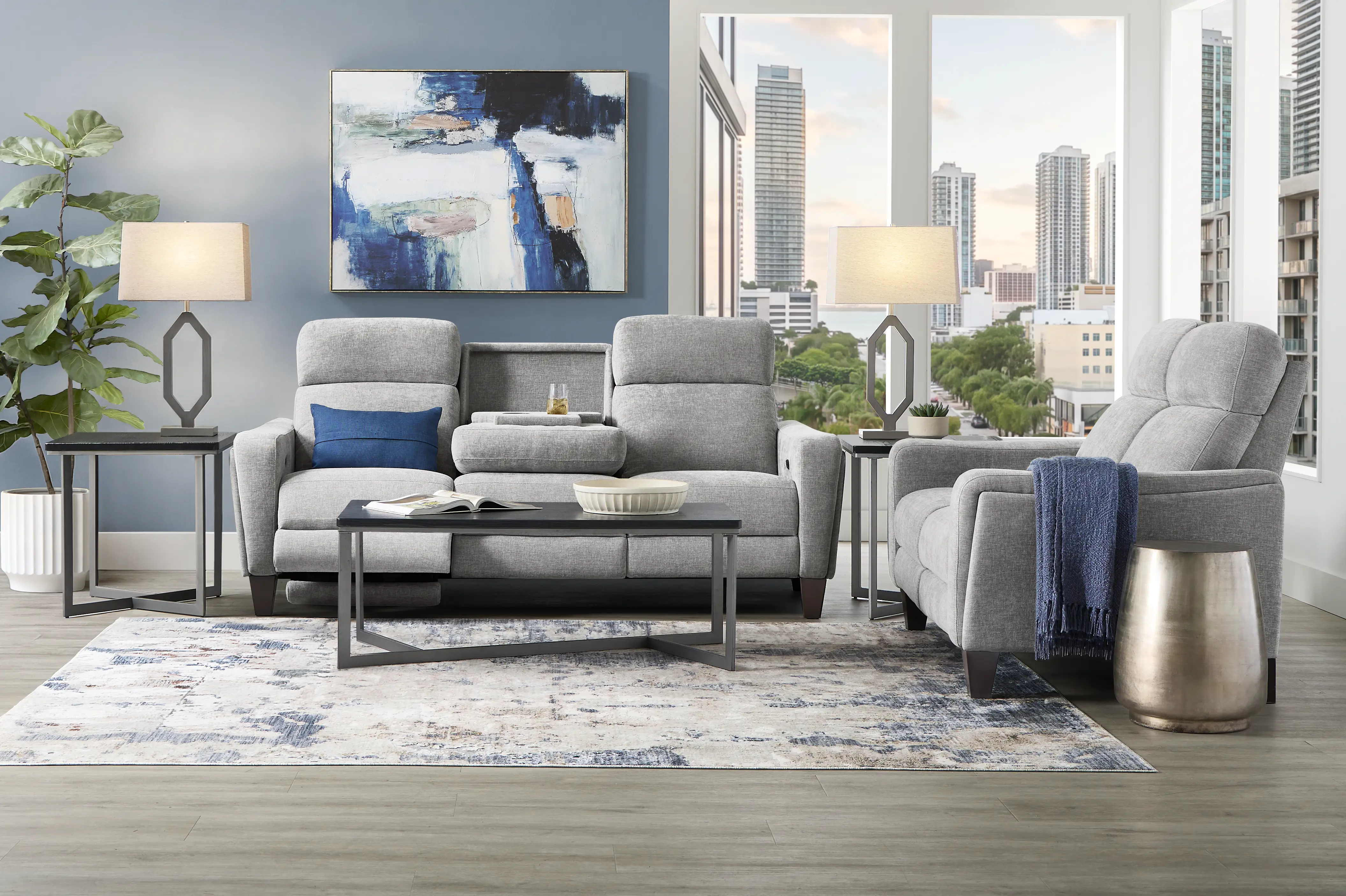 Ferguson Gray Dual Power Reclining Sofa - Thumbnail - Image 2