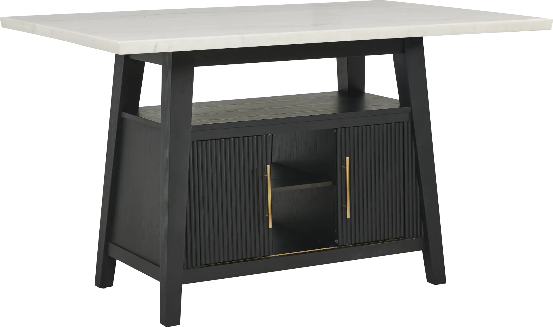 Viola Black Counter Height Marble Top Table