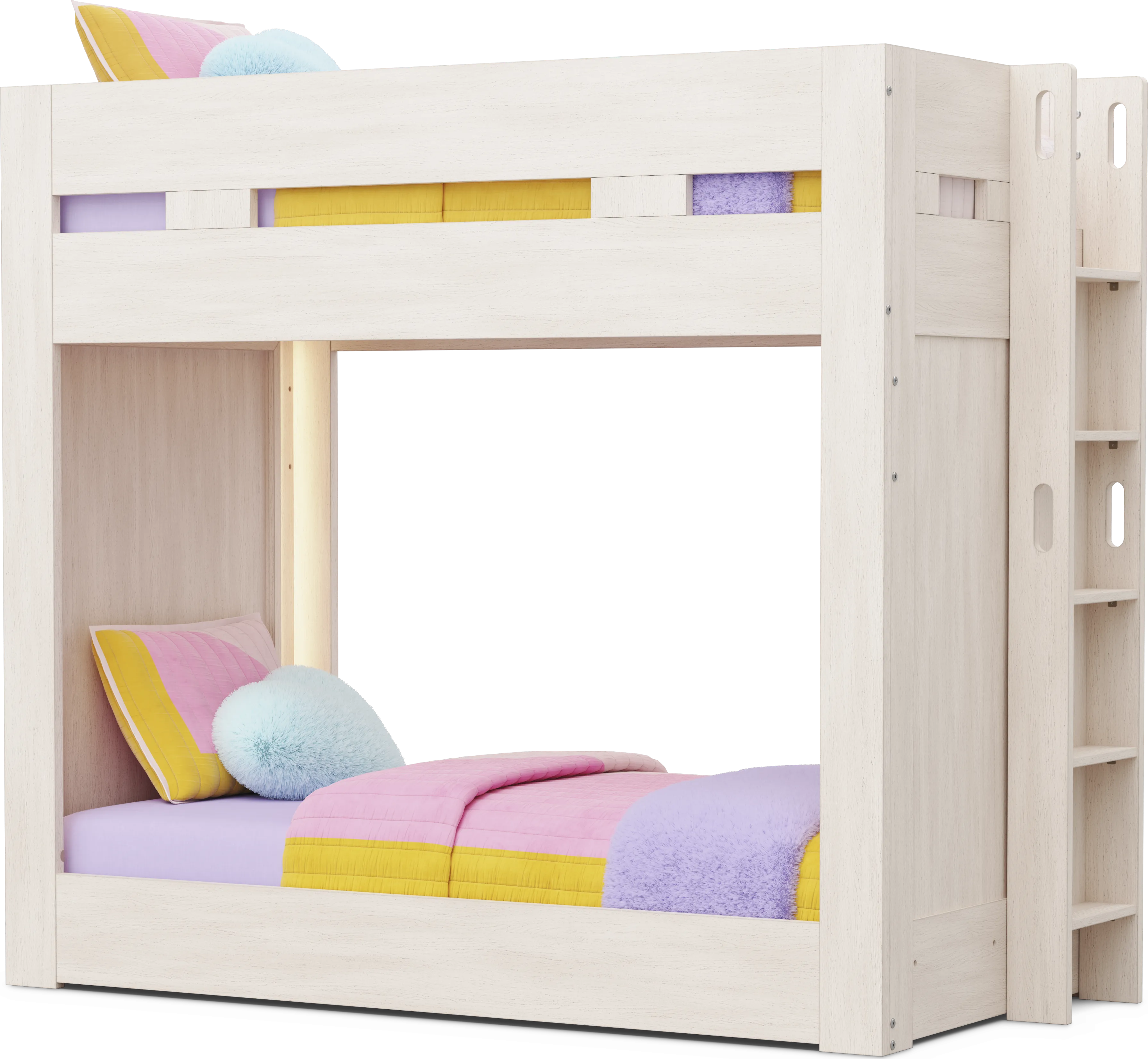 Kids Sierra Summit Linen Twin/Twin Bunk Bed with 2 Closed End Panels - Thumbnail - Image 1