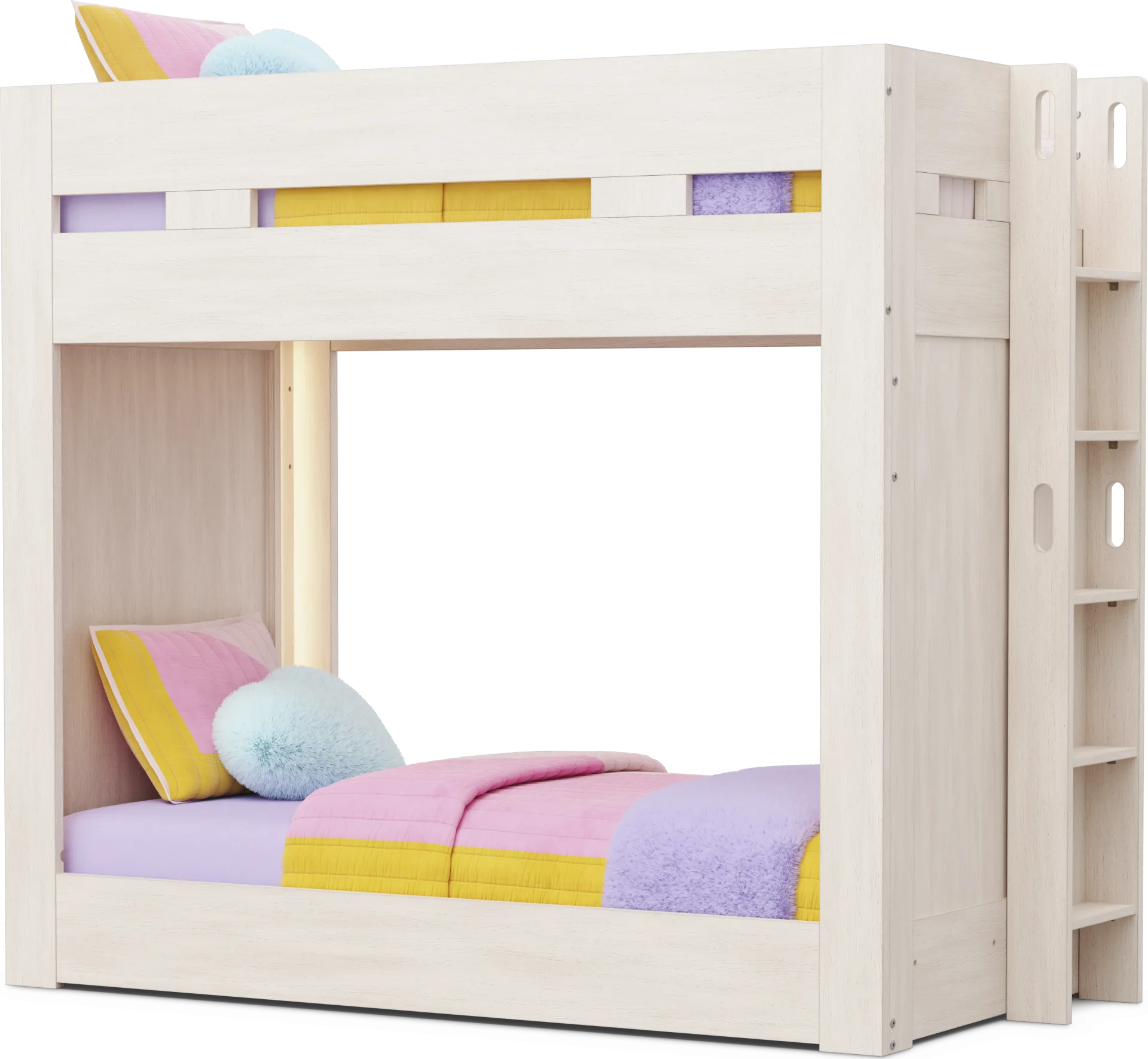Kids Sierra Summit Linen Twin/Twin Bunk Bed with 2 Closed End Panels - Image 1