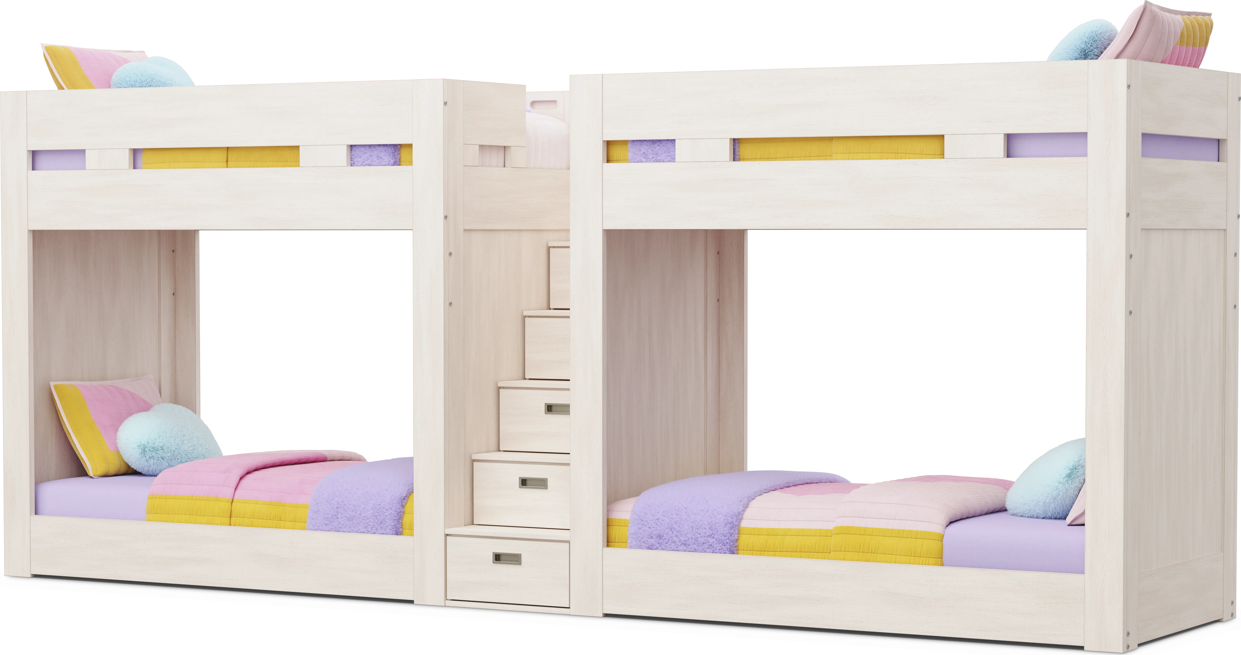 Kids Sierra Summit Linen Twin Double Length Quad Step Bunk Bed - Thumbnail - Image 1