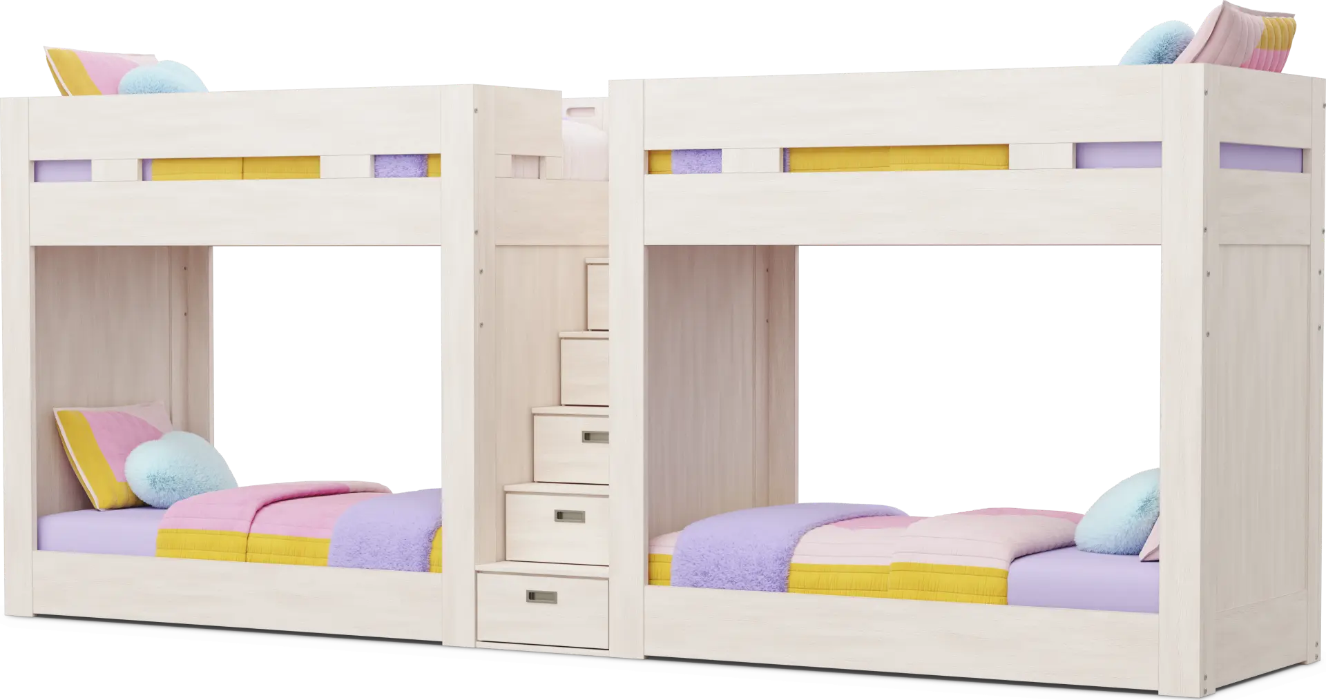 Kids Sierra Summit Linen Twin Double Length Quad Step Bunk Bed