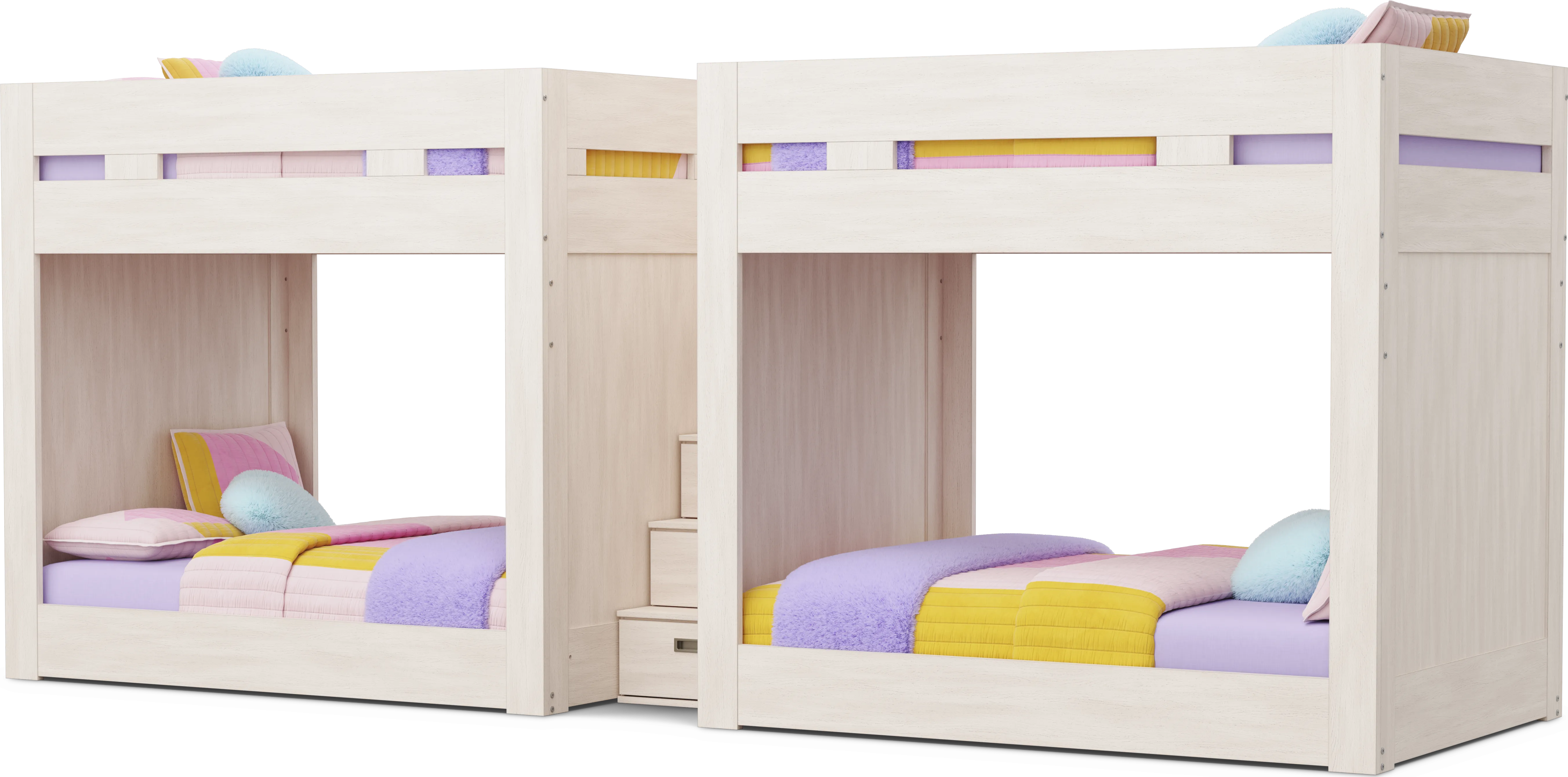 Kids Sierra Summit Linen Full Double Length Quad Step Bunk Bed - Thumbnail - Image 1