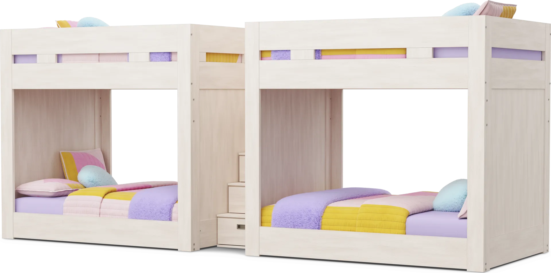 Kids Sierra Summit Linen Full Double Length Quad Step Bunk Bed - Image 1