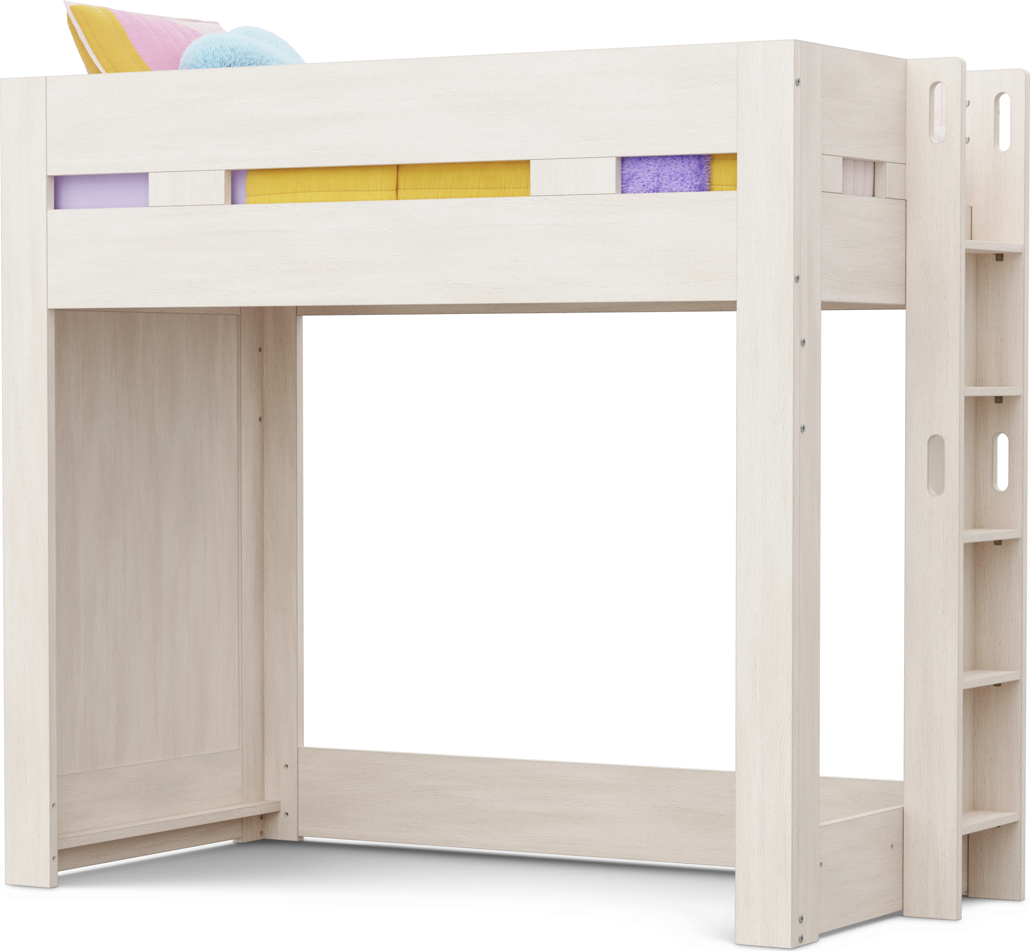 Kids Sierra Summit Linen Twin Loft Bed with 1 Closed End Panel - Thumbnail - Image 1