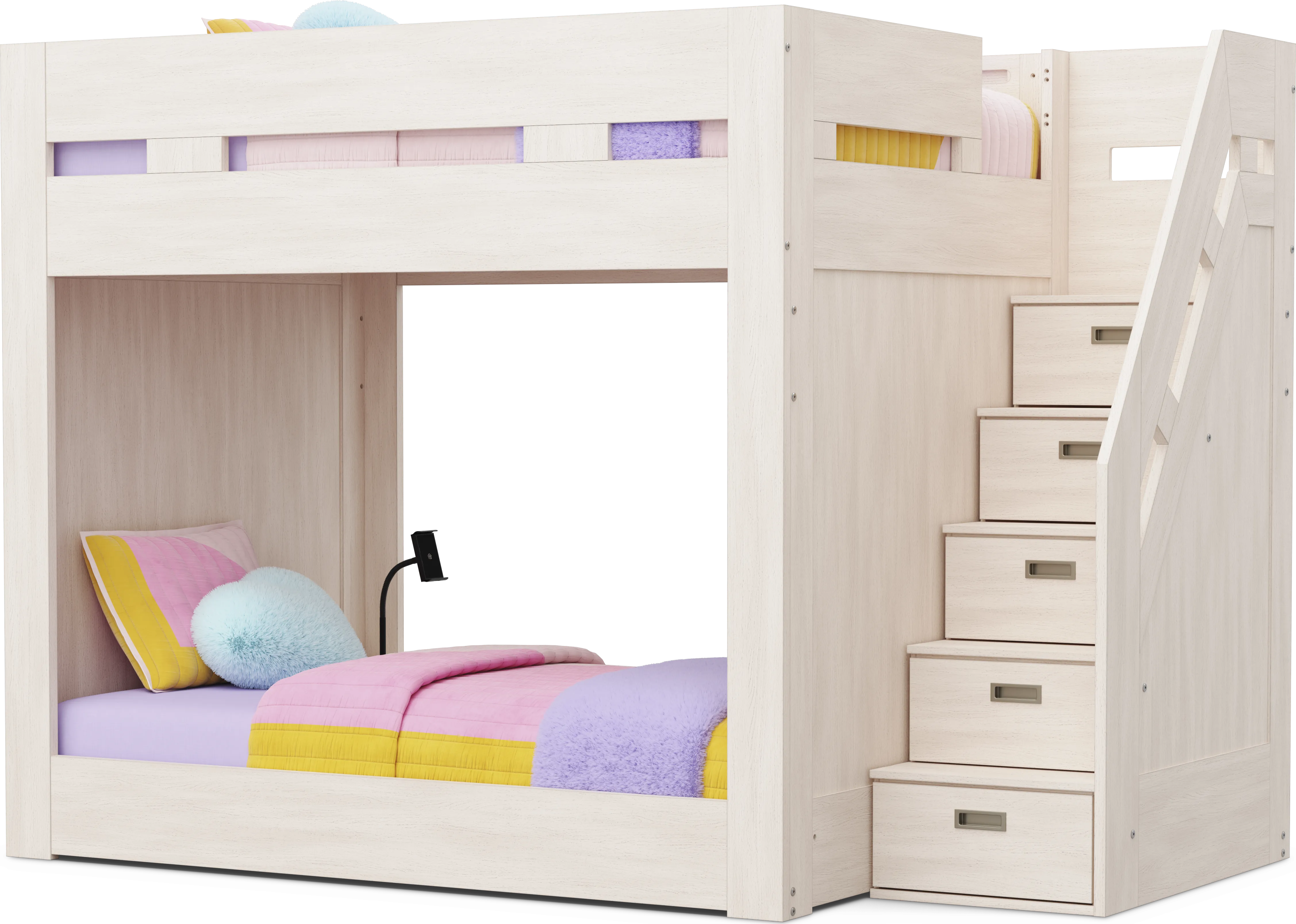 Kids Sierra Summit Linen Twin / Full Step Bunk with Console - Thumbnail - Image 1
