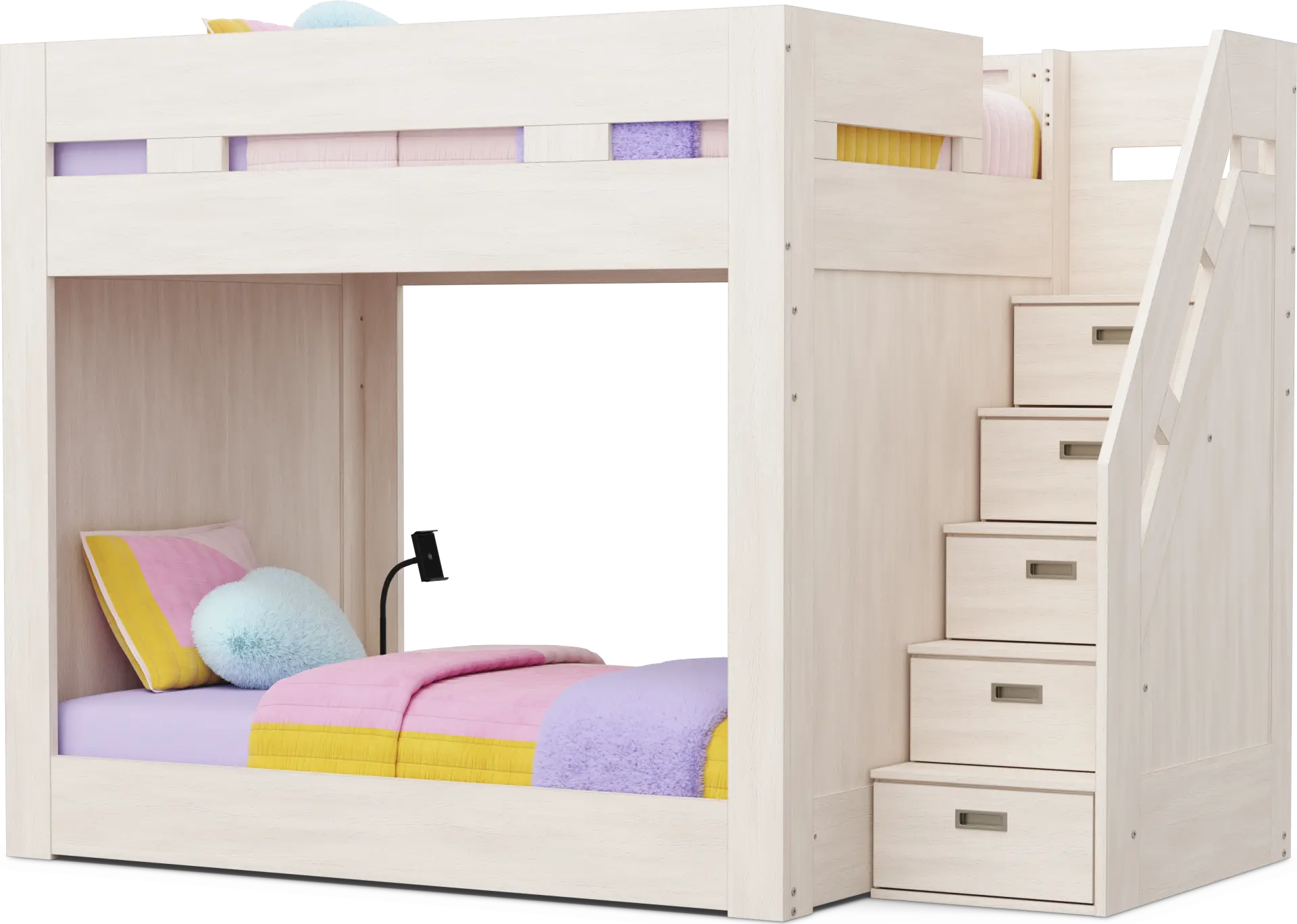 Kids Sierra Summit Linen Twin / Full Step Bunk with Console