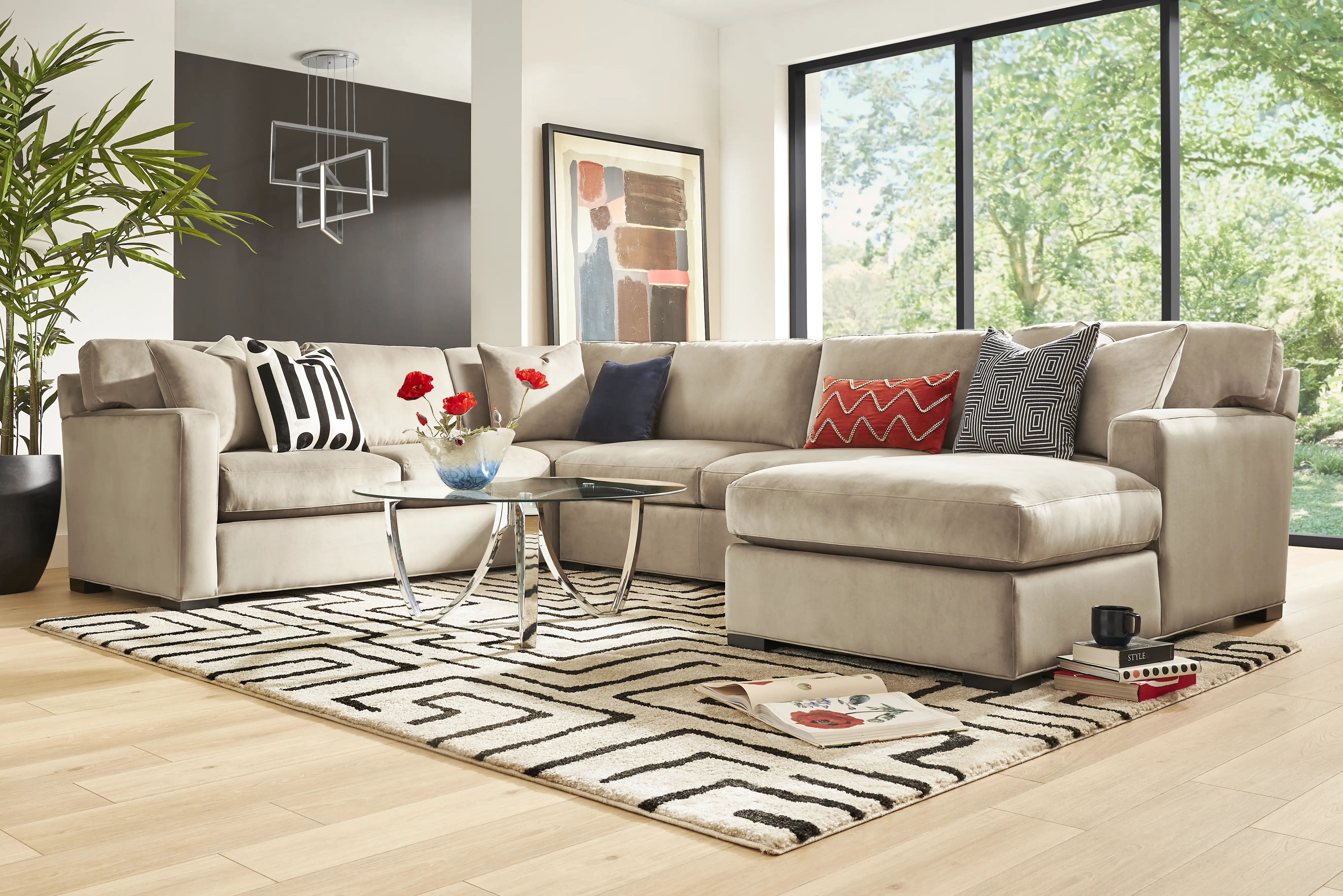 Harmonie Light Taupe 3 Pc Sleeper Sectional - Thumbnail - Image 2