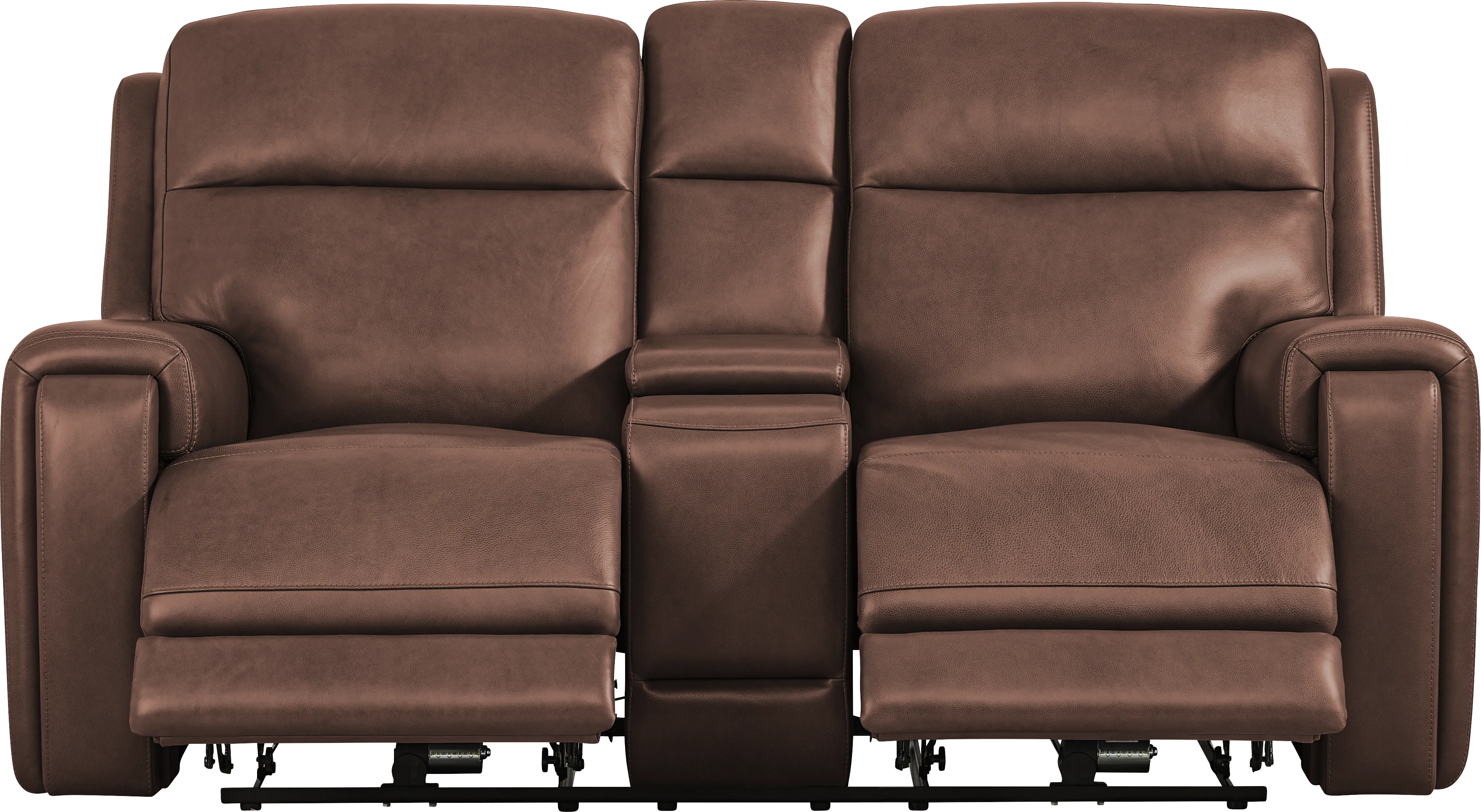 Genesis Brown Leather 2 Pc Dual Power Reclining Living Room - Image 6