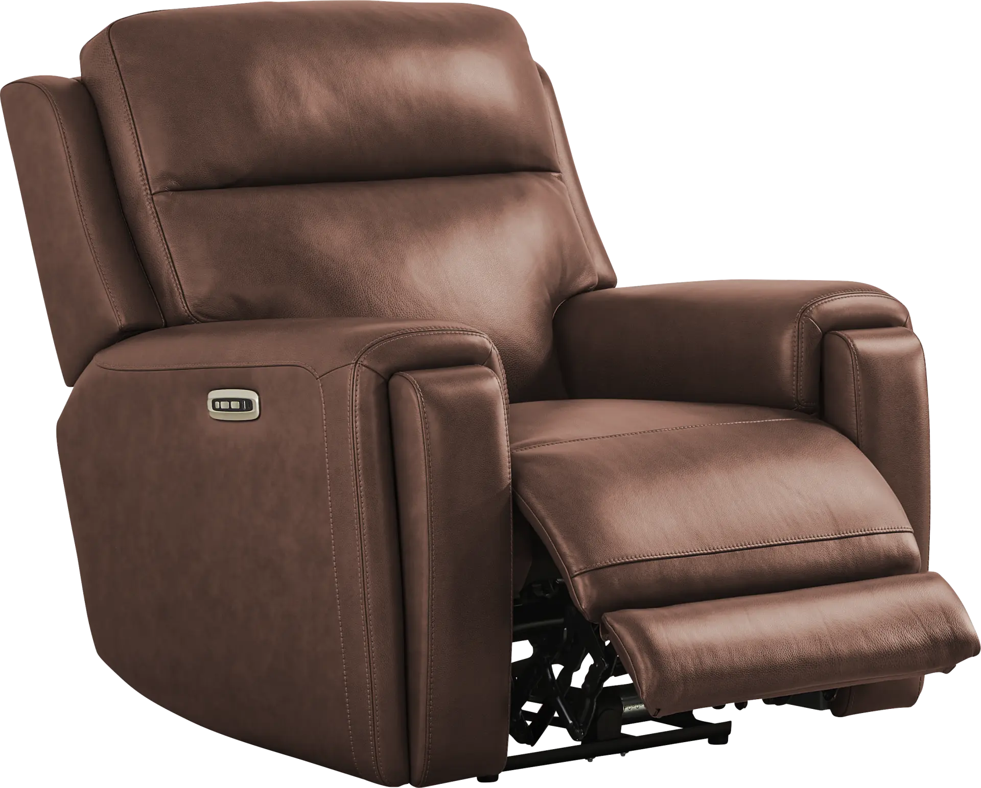 Genesis Brown Leather Dual Power Recliner