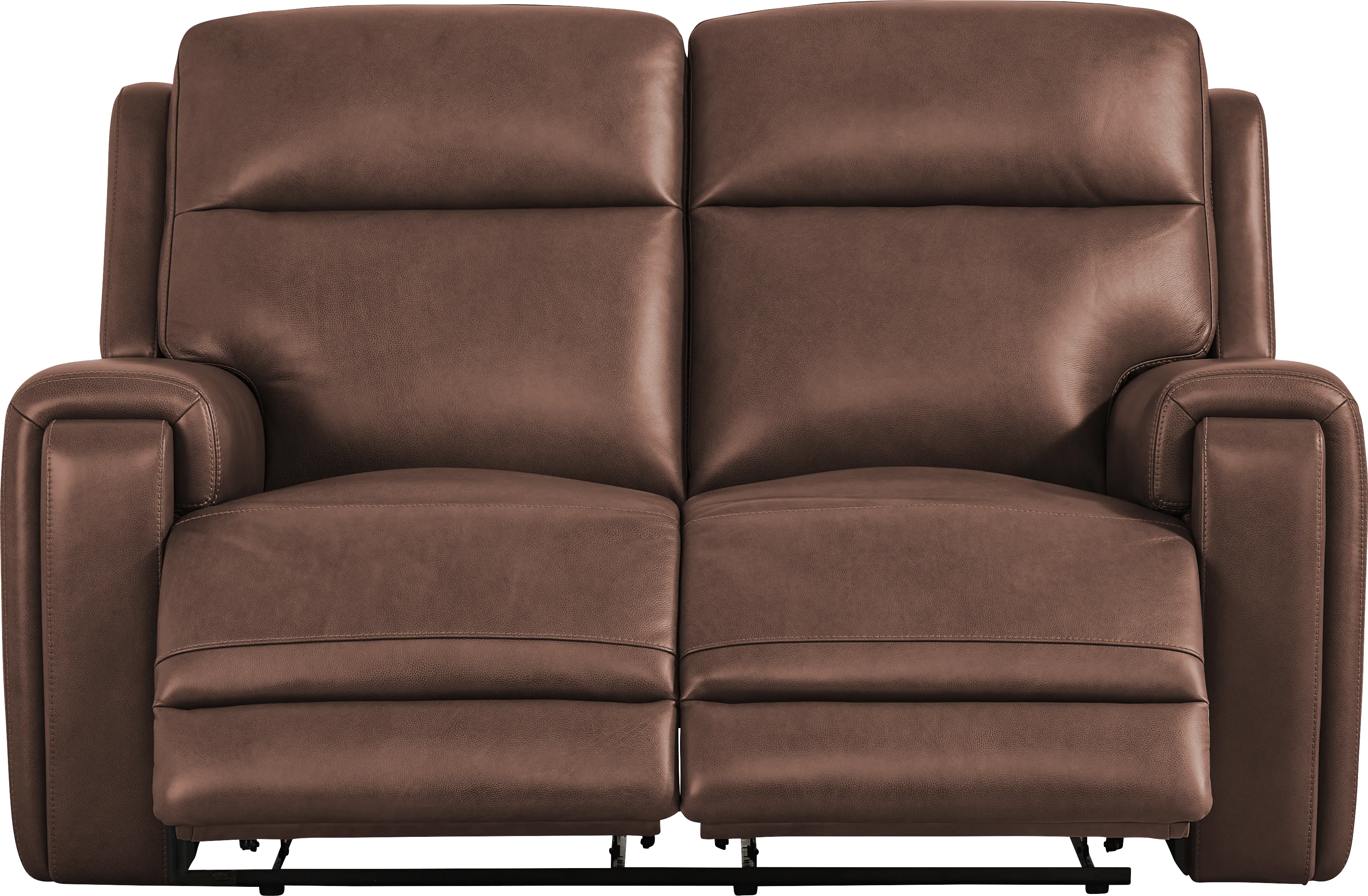 Genesis Brown Leather 2 Pc Reclining Living Room with Dual Power Reclining Sofa - Image 6