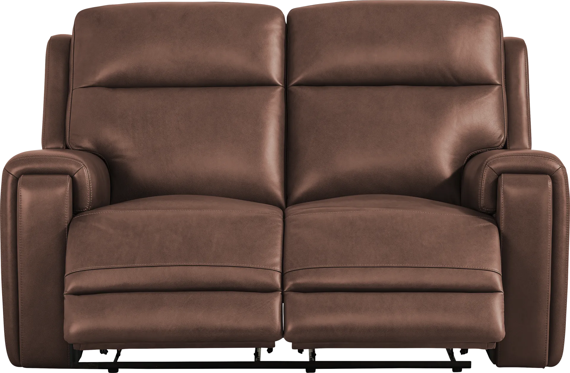 Genesis Brown Leather 2 Pc Reclining Living Room with Dual Power Reclining Sofa - Image 6